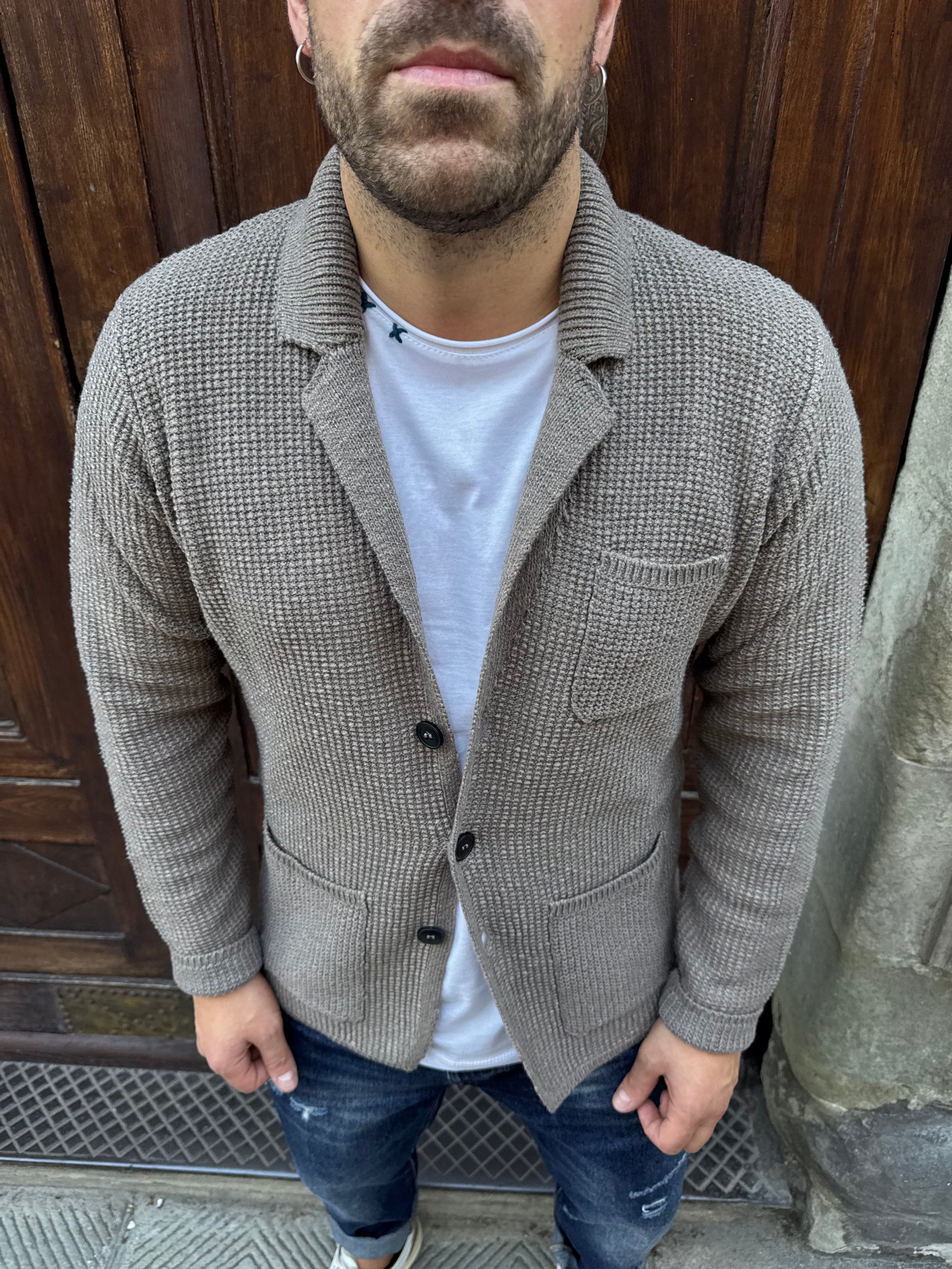 Giacca cardigan Milano di Hamaki-Ho tortora