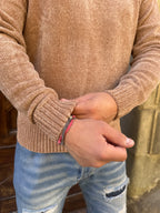 Maglione in ciniglia di Telamira biscotto