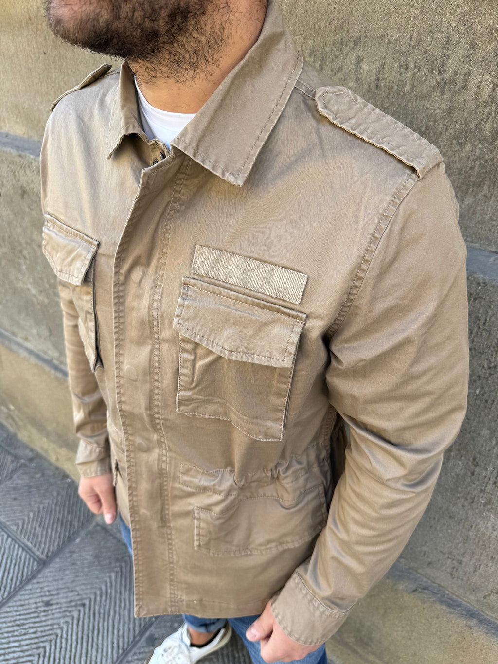 Giacchetto Sahara di Bread and Button’s color fango