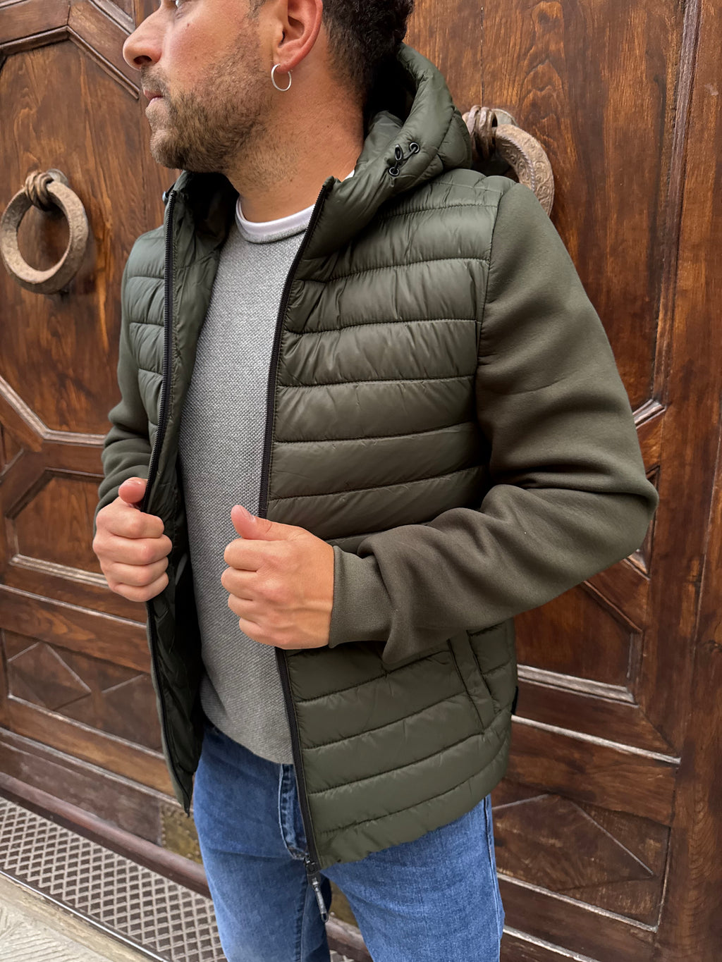 Piumino Ibrido di Tiffosi verde