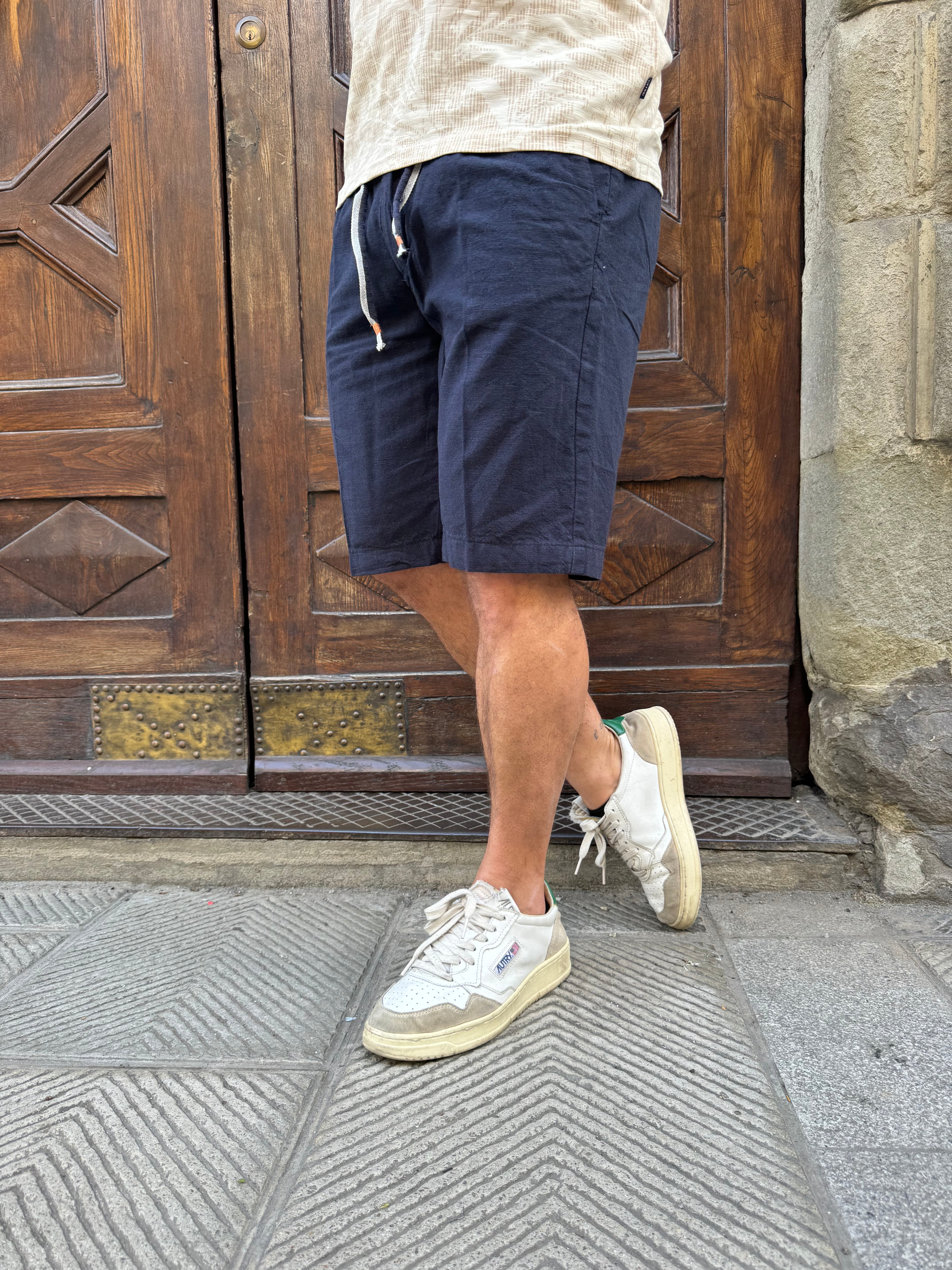 Bermuda Paul blu di Yes Zee in lino