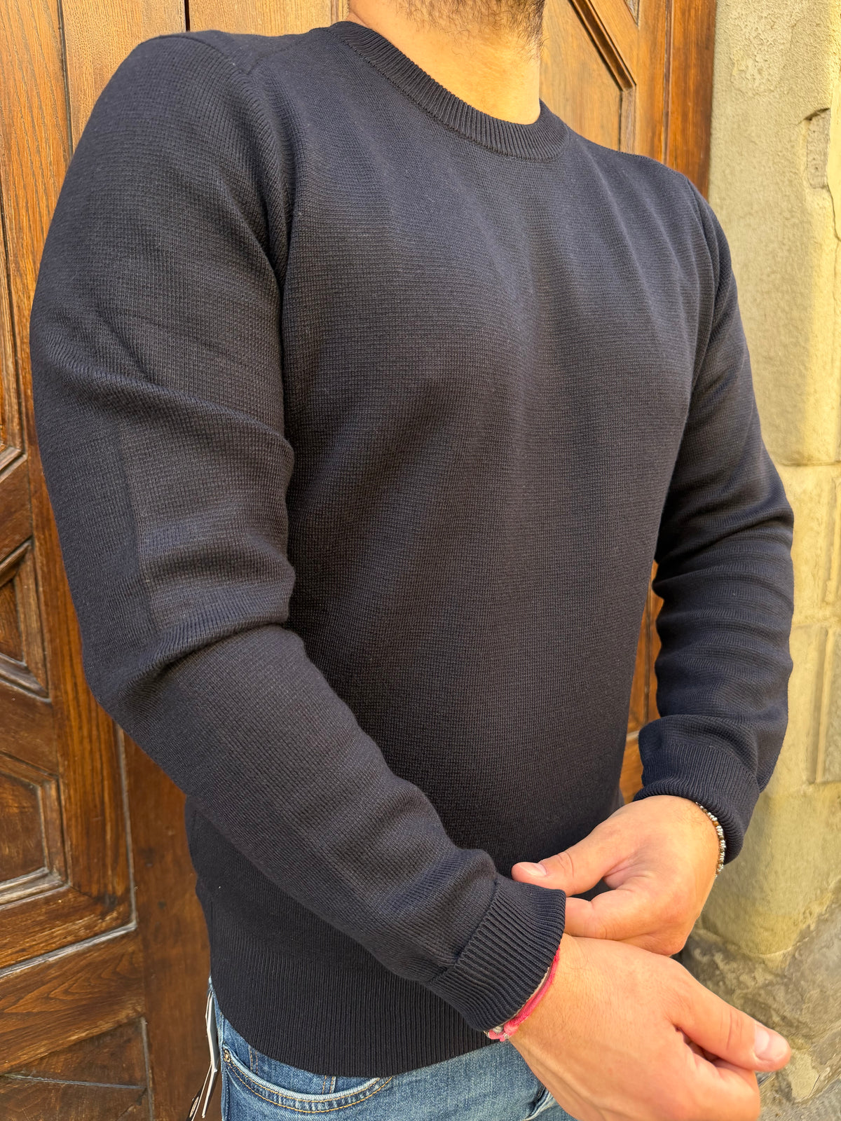 Maglioncino Fisher di Hamaki-Ho blu navy
