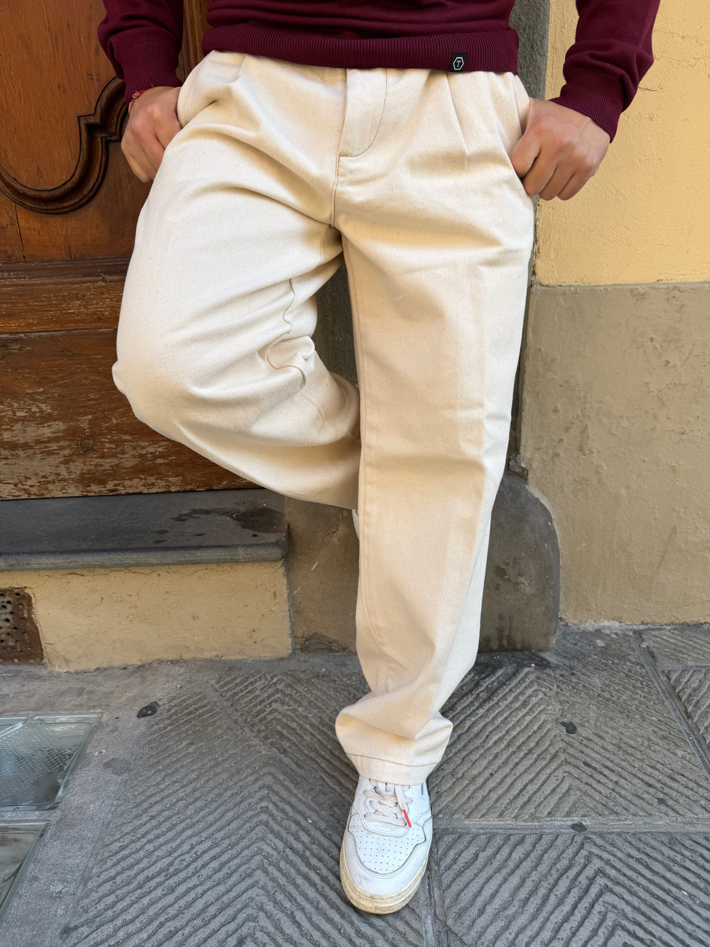 Pantalone Chinos Delamere di Pont panna