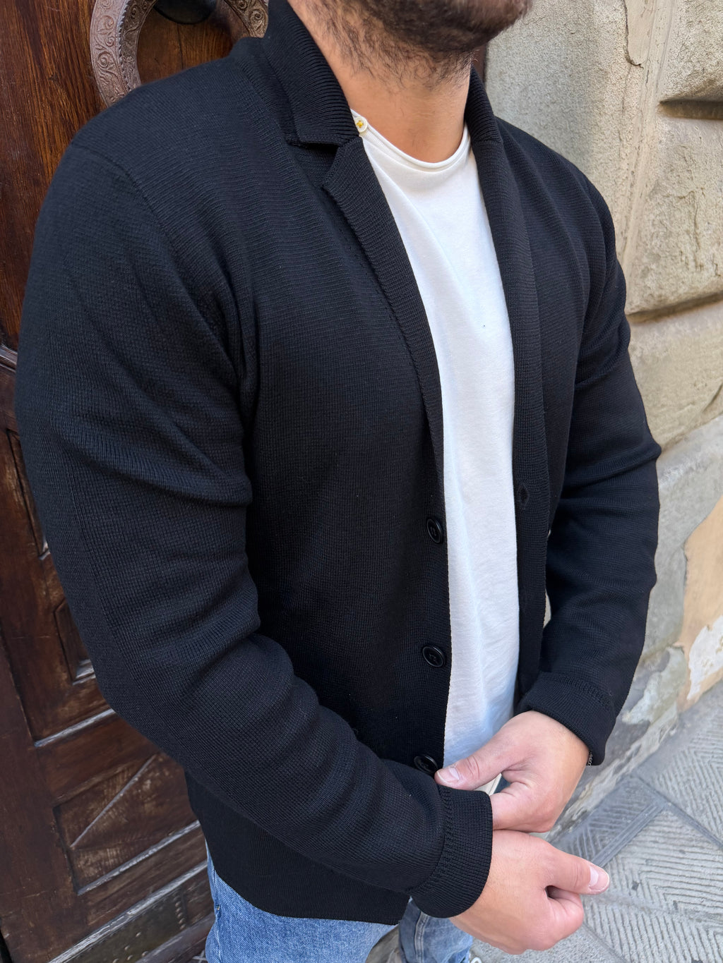 Giacca cardigan Roma di Hamaki-Ho nero