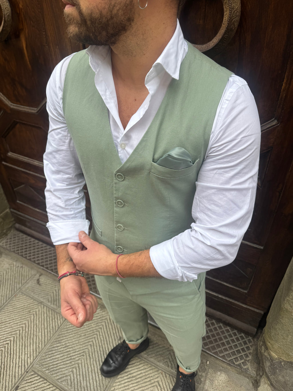 Gilet completo Roger di Hamaki-Ho verde acqua