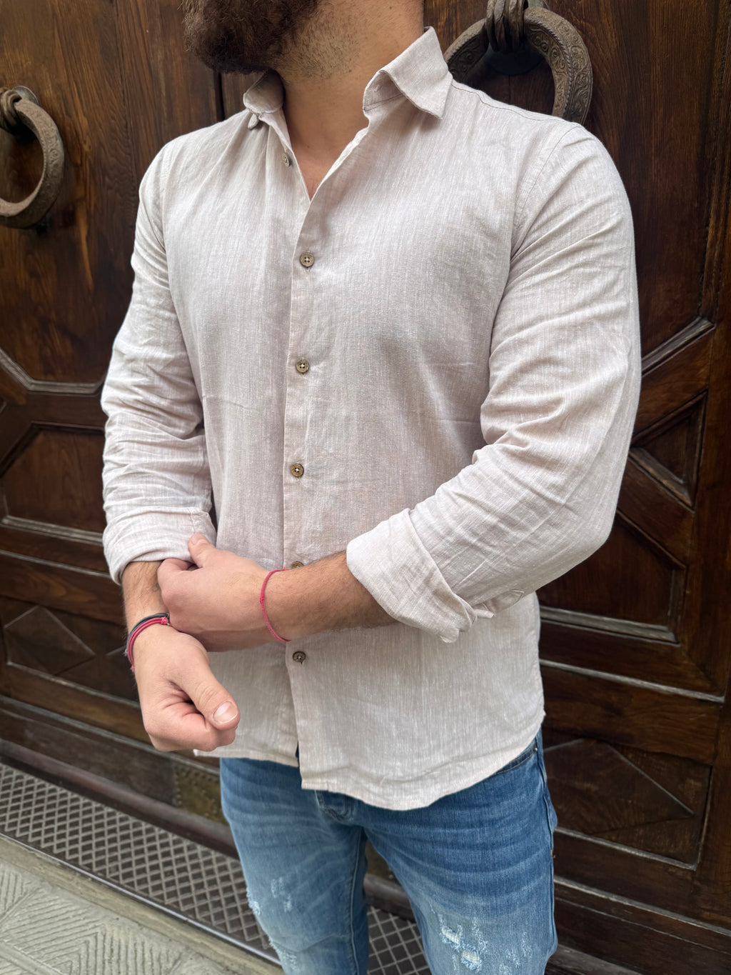 Camicia Lino Hamaki-Ho beige