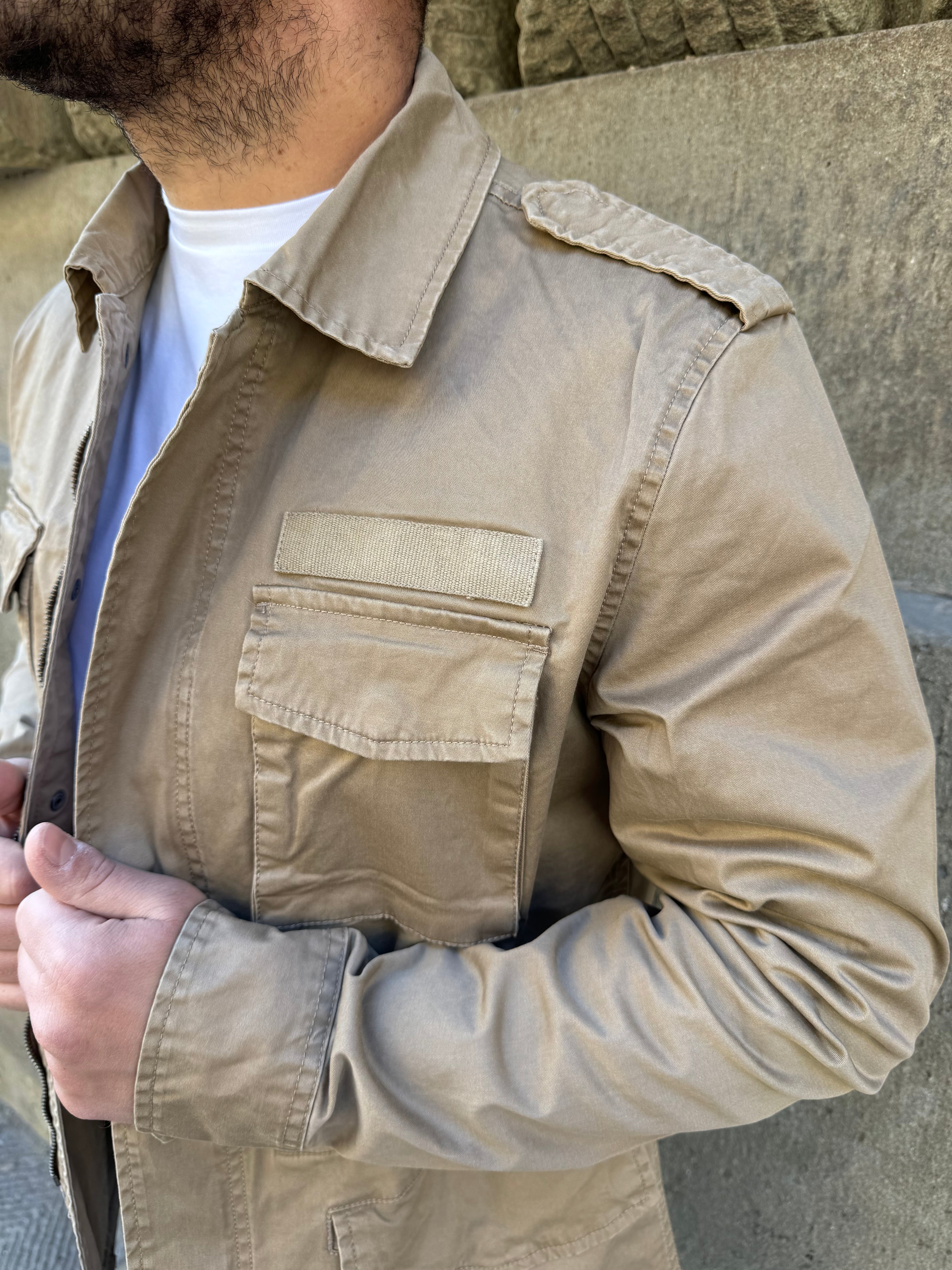 Giacchetto Sahara di Bread and Button’s color fango