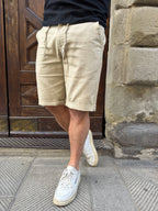 Bermuda Tiffosi in misto lino beige