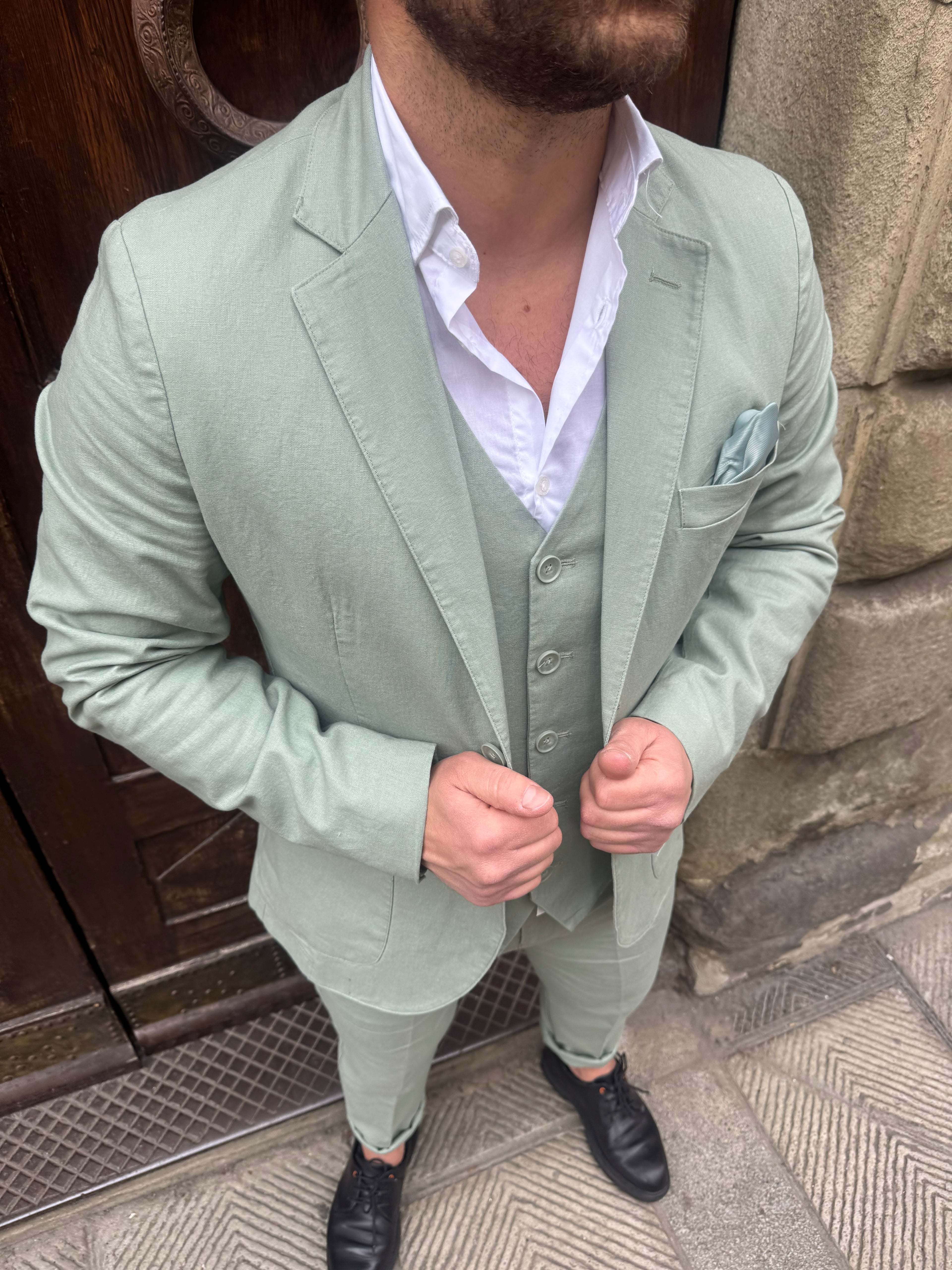 Giacca completo Roger di Hamaki-Ho verde acqua