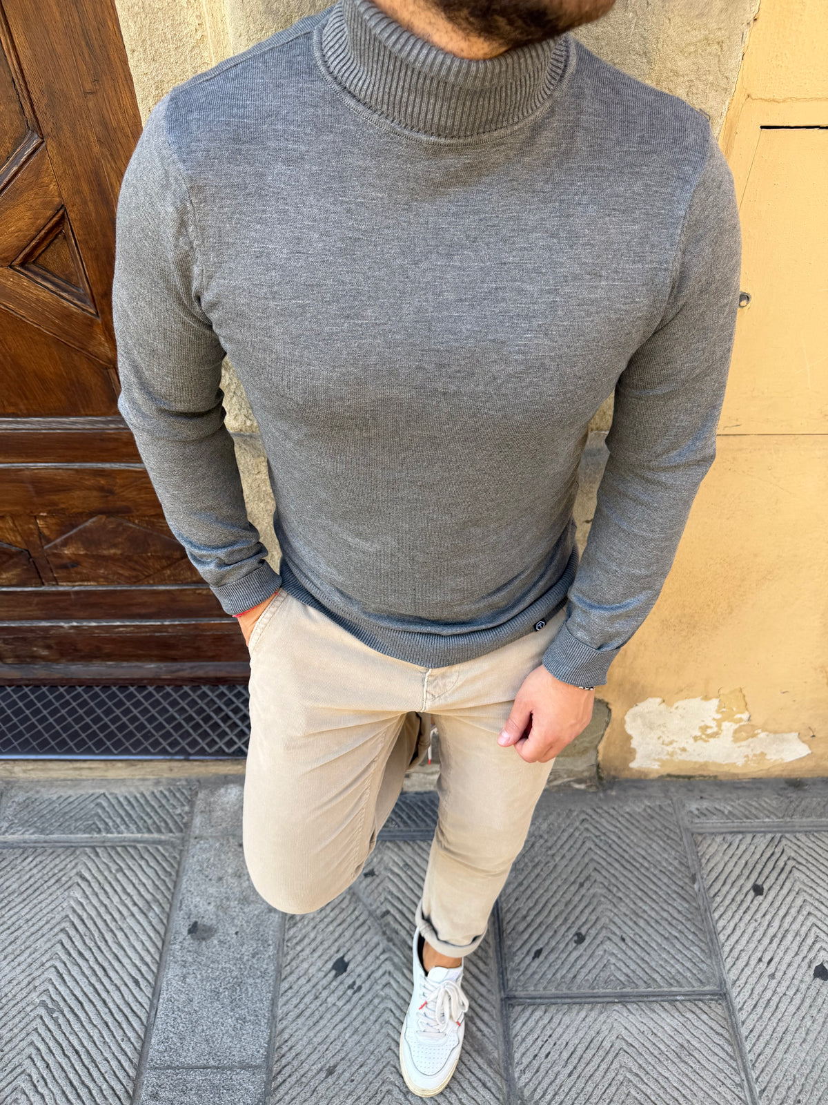 Maglioncino Berlin a dolcevita di Telamira grigio