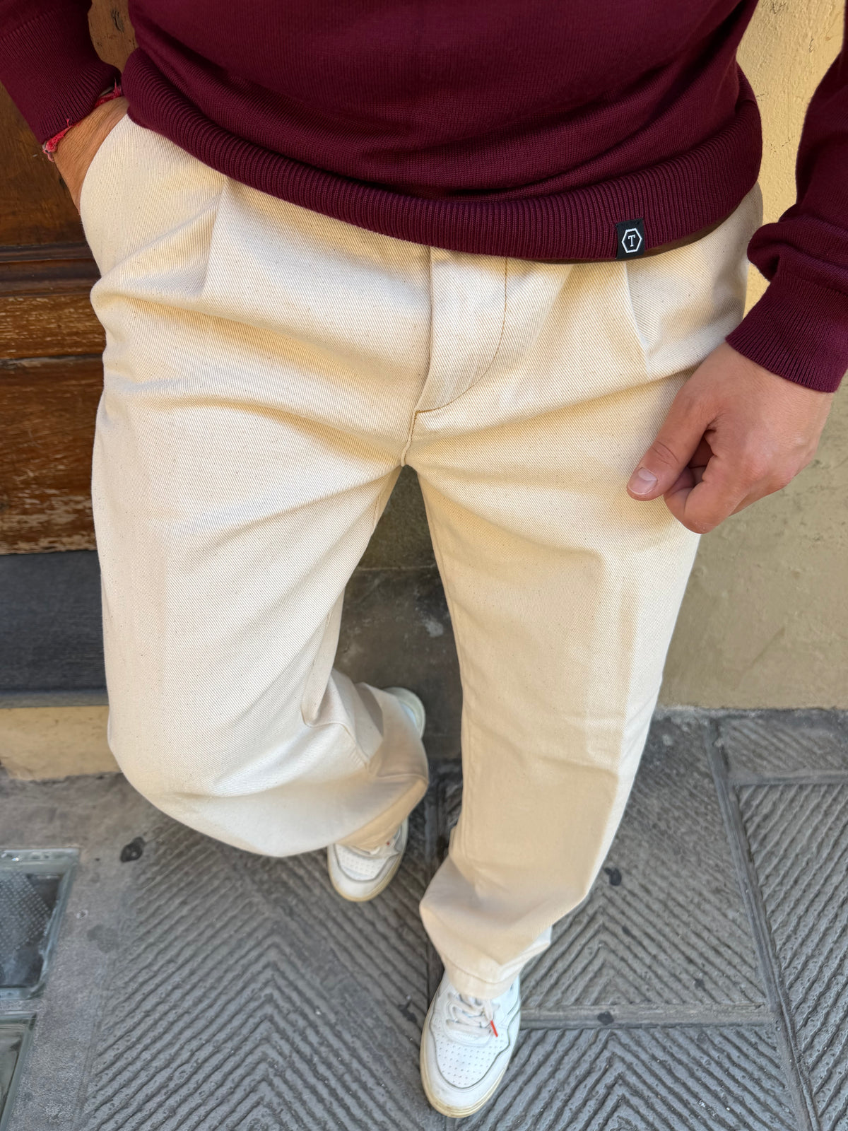Pantalone Chinos Delamere di Pont panna