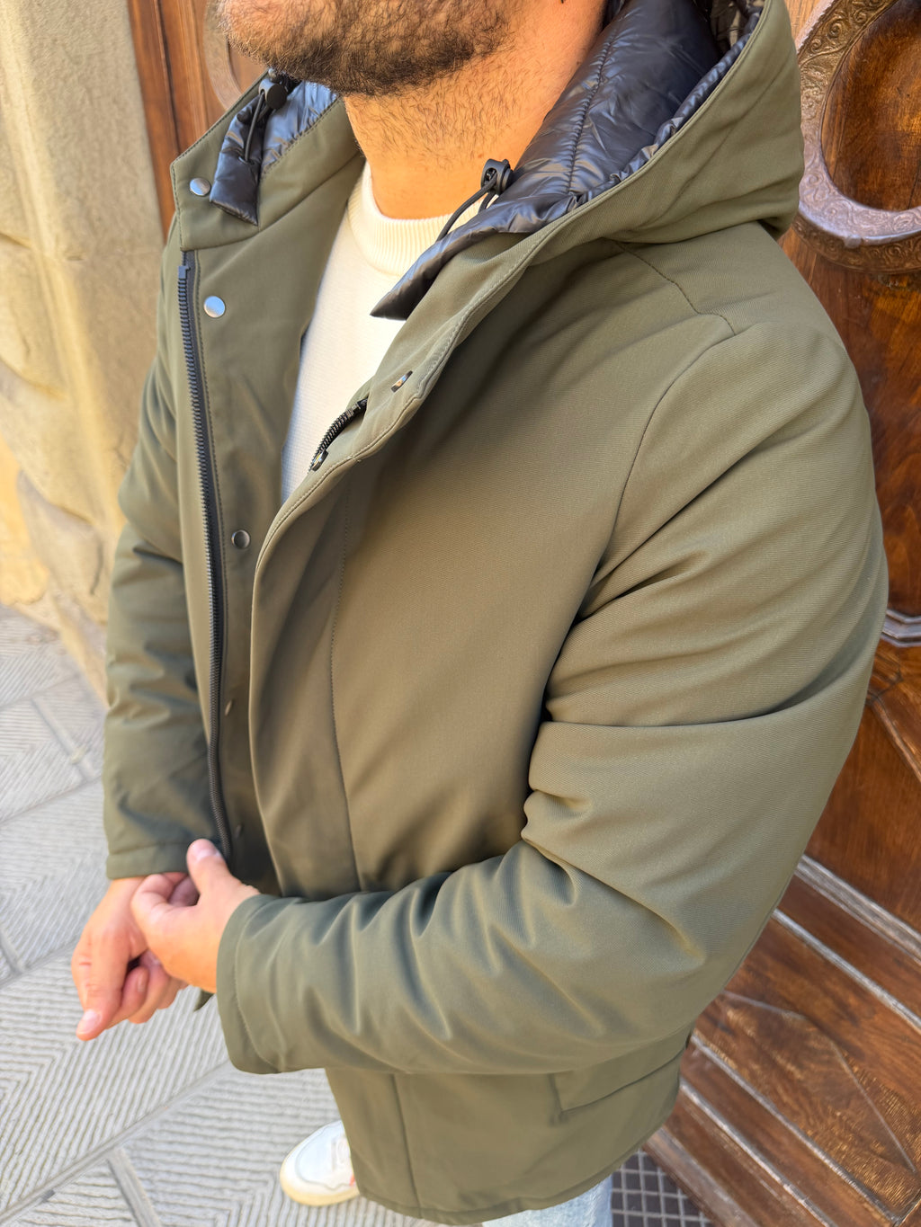 Giacchetto Parka in tessuto tecnico di Tréz verde
