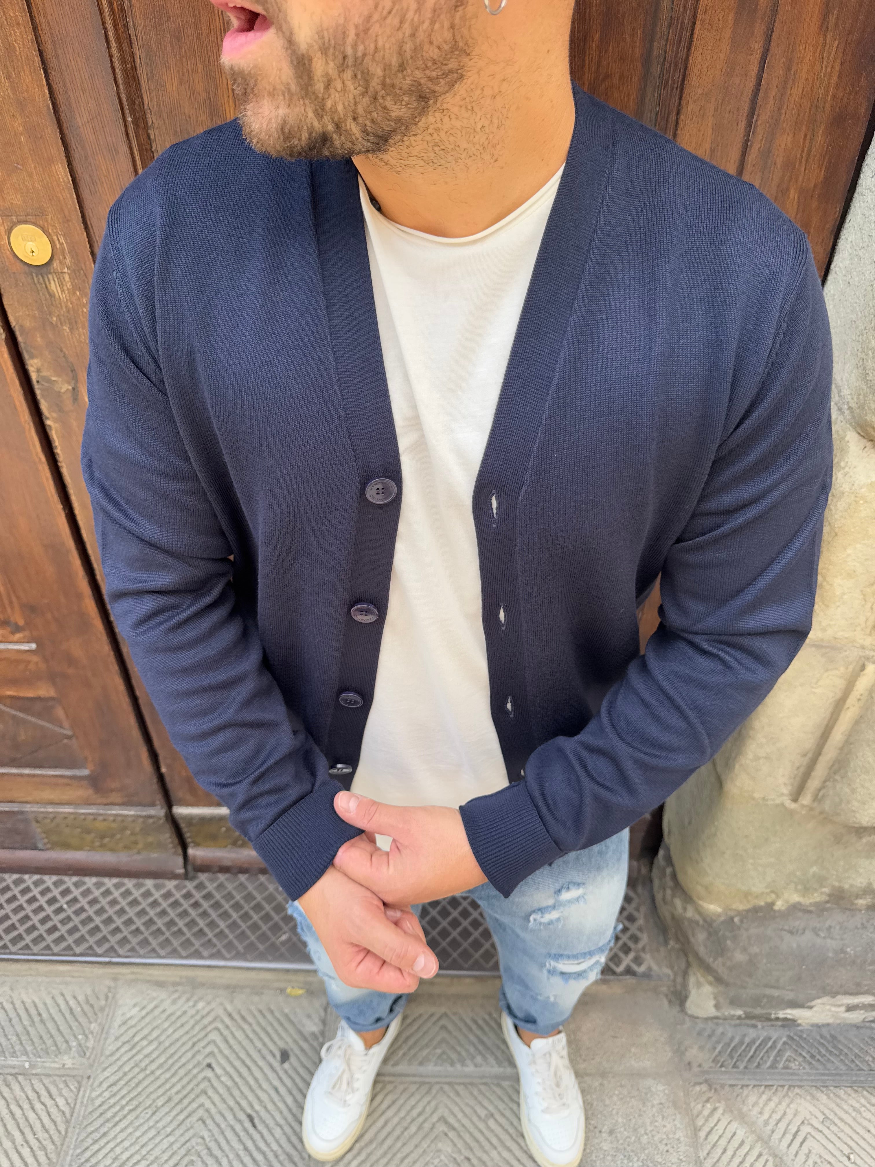 Cardigan Roger di Hamaki-Ho blu