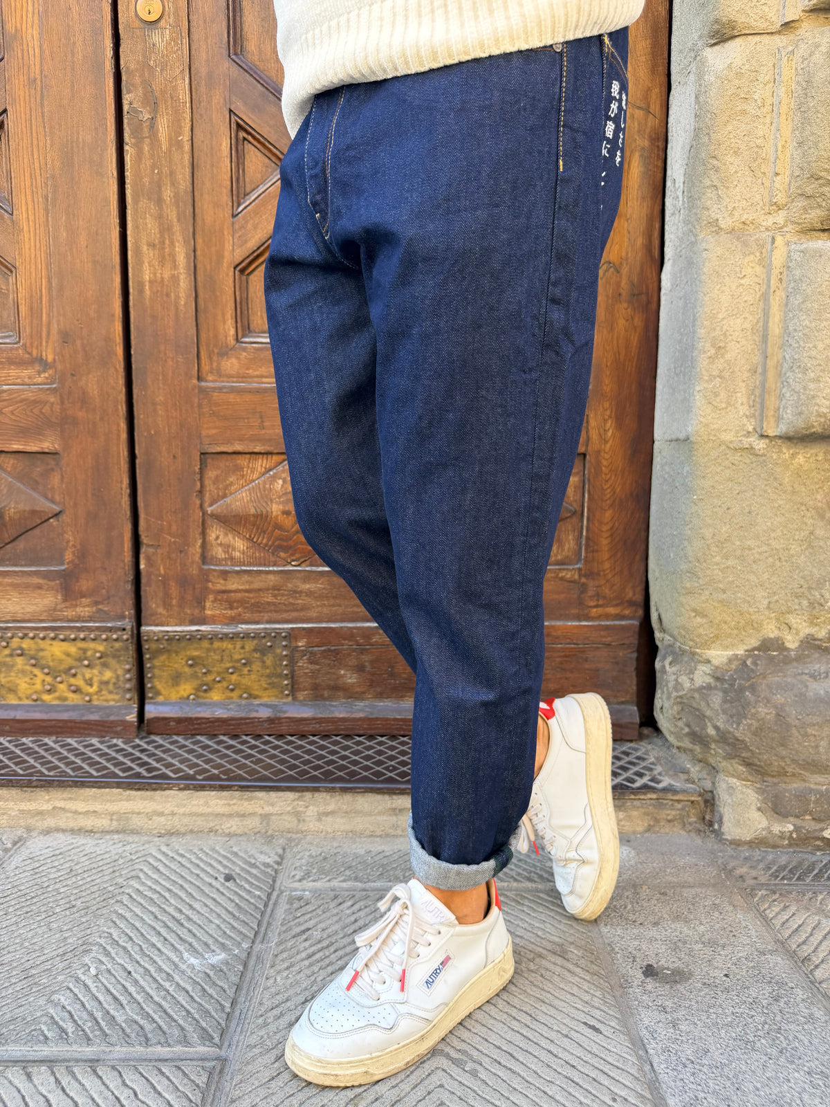 Jeans Yellowstone Cropped di Pont con ricamo Samurai