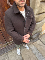 Cappotto James in lana cotta moro