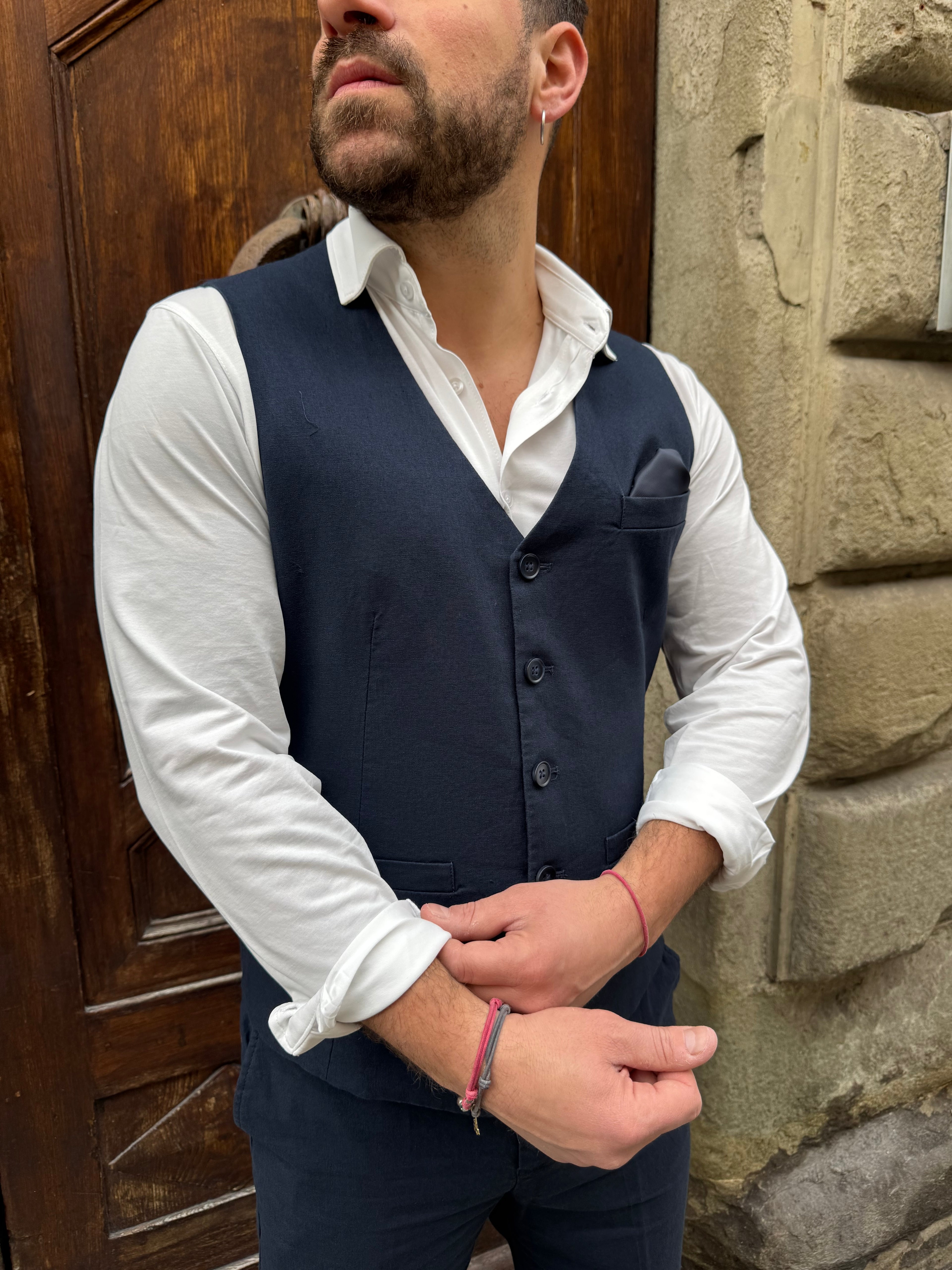 Gilet completo Roger di Hamaki-Ho blu