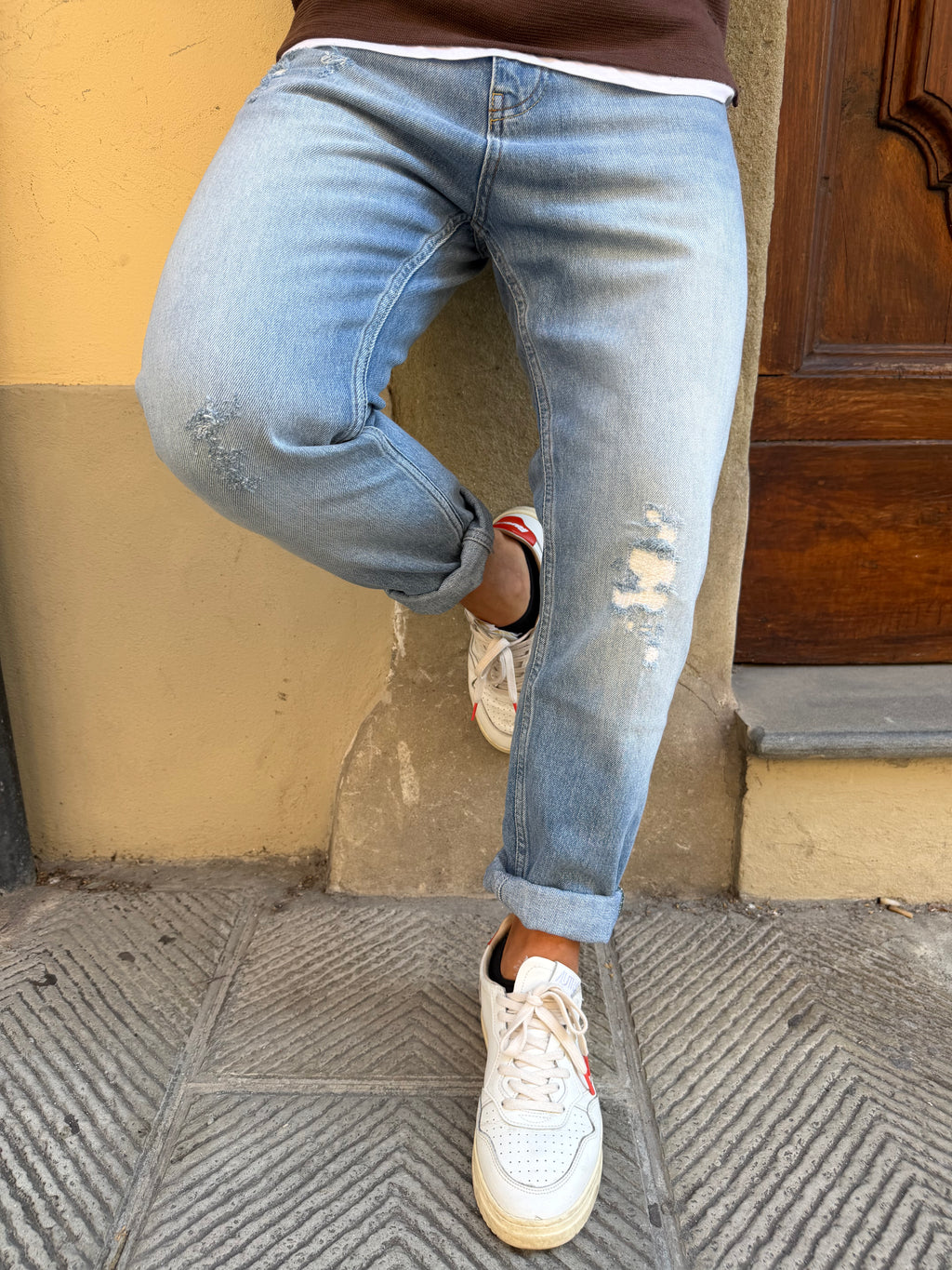 Jeans Yellowstone cropped di Pont con strappi