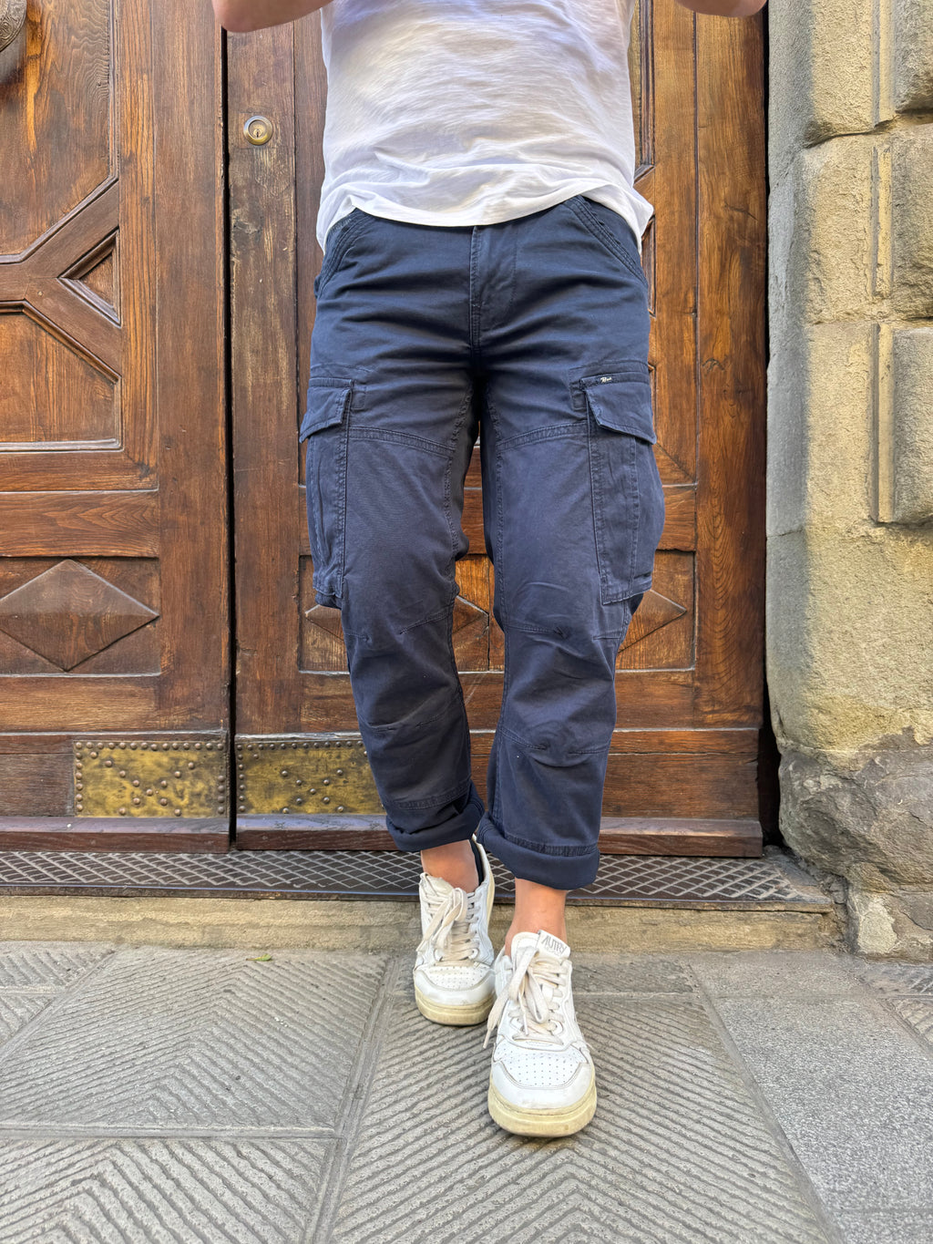 Pantalone Cargo di Petrol Ind. blu navy