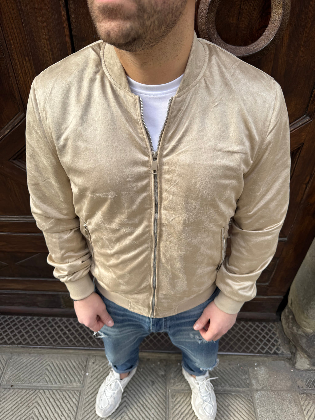 Giacchetto Bomber ecocamoscio di Telamira