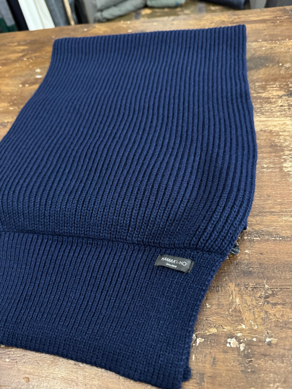 Sciarpa coordinato Prestige di HAMAKI-HO blu