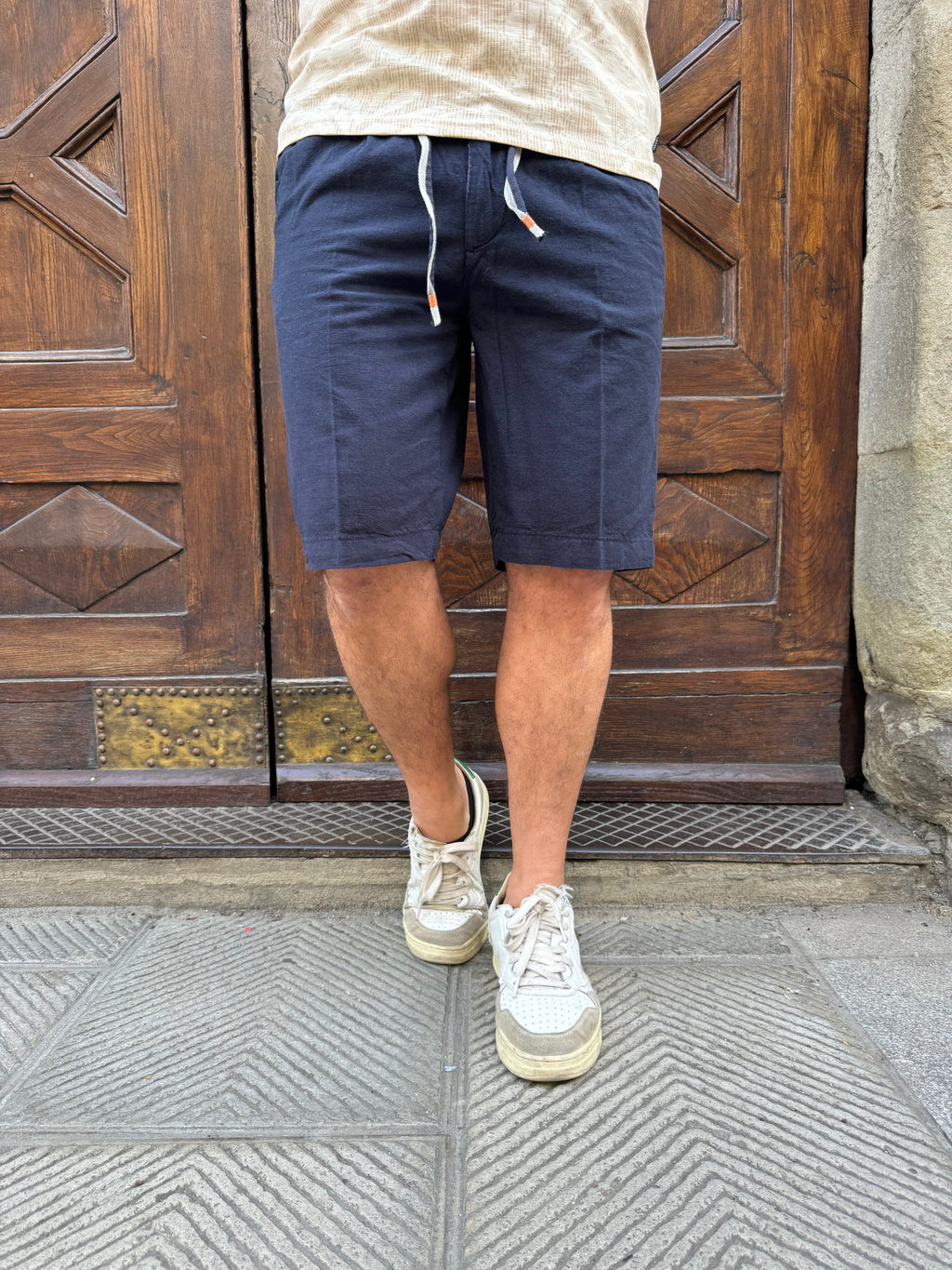 Bermuda Paul blu di Yes Zee in lino