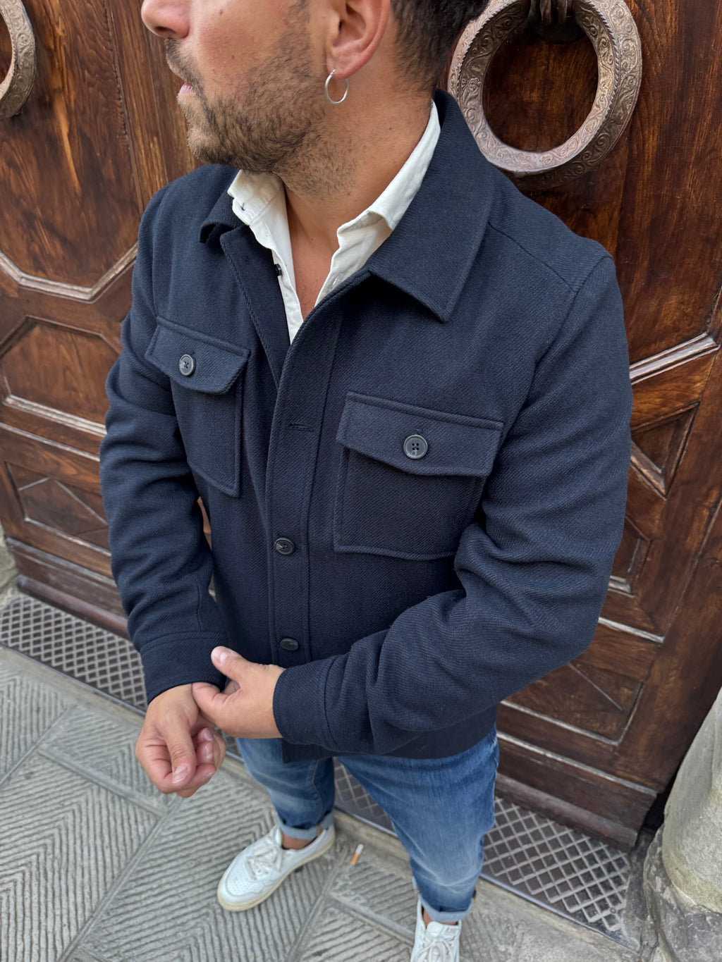 Giacchetto Prestige di HAMAKI-HO blu navy