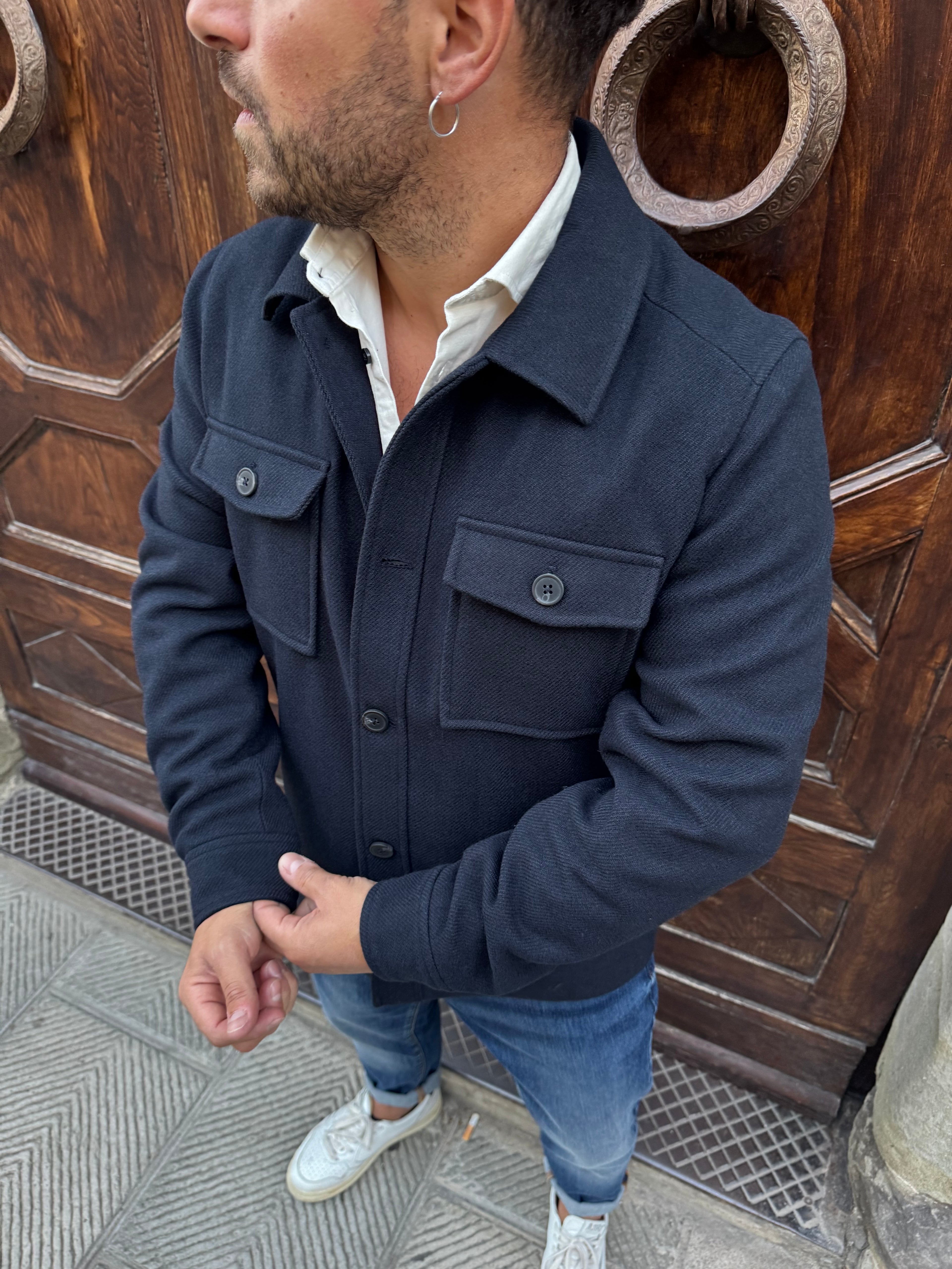 Giacchetto Prestige di HAMAKI-HO blu navy