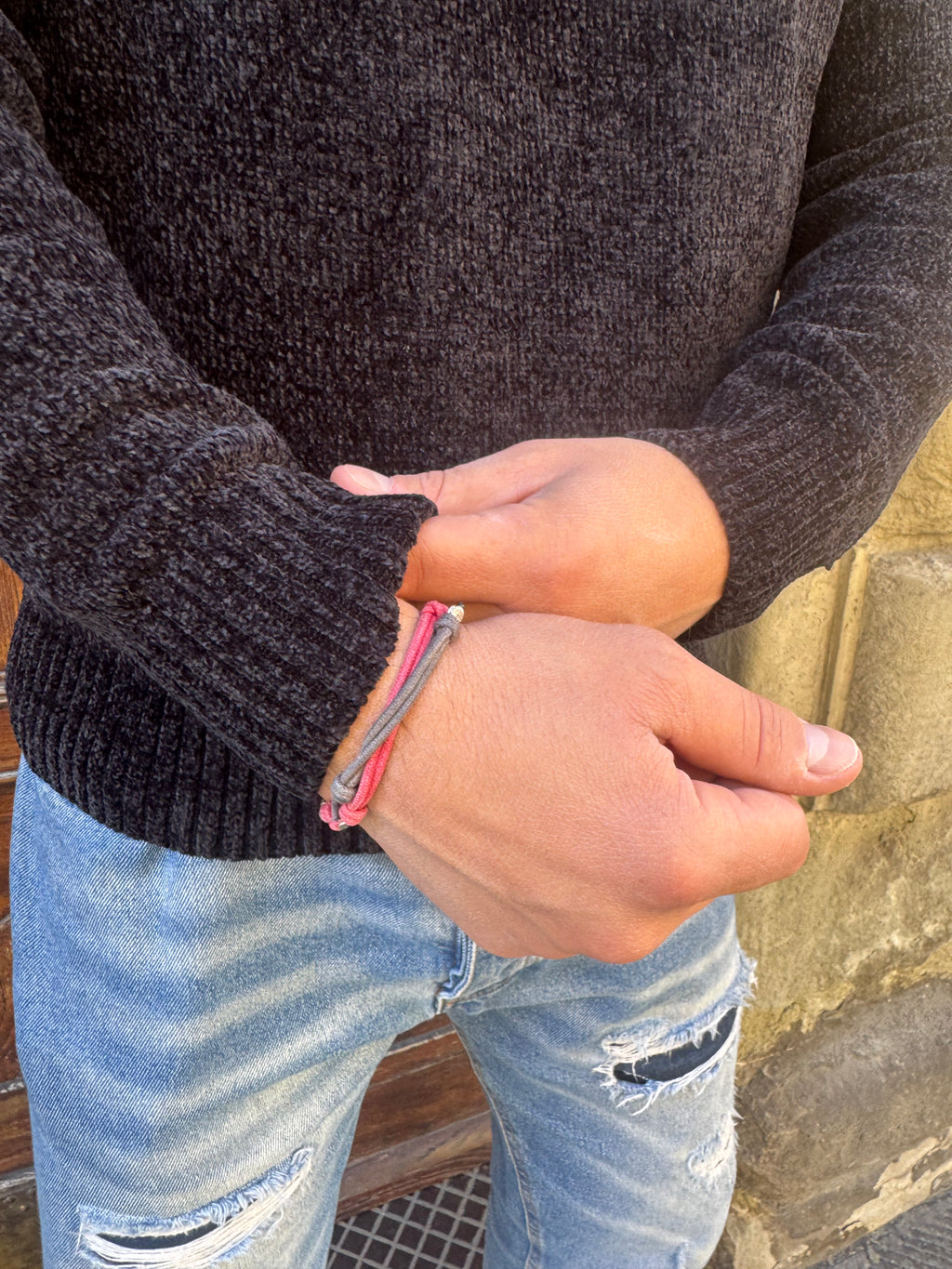 Maglione in ciniglia di Telamira nero