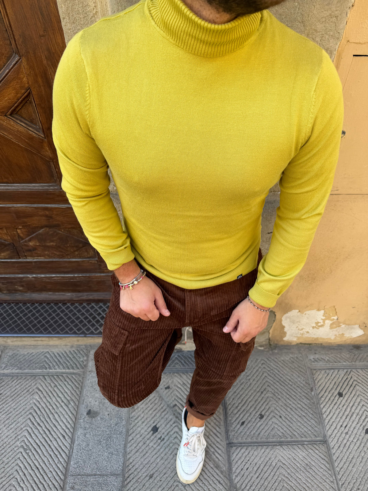 Maglioncino Berlin a dolcevita di Telamira verde acido