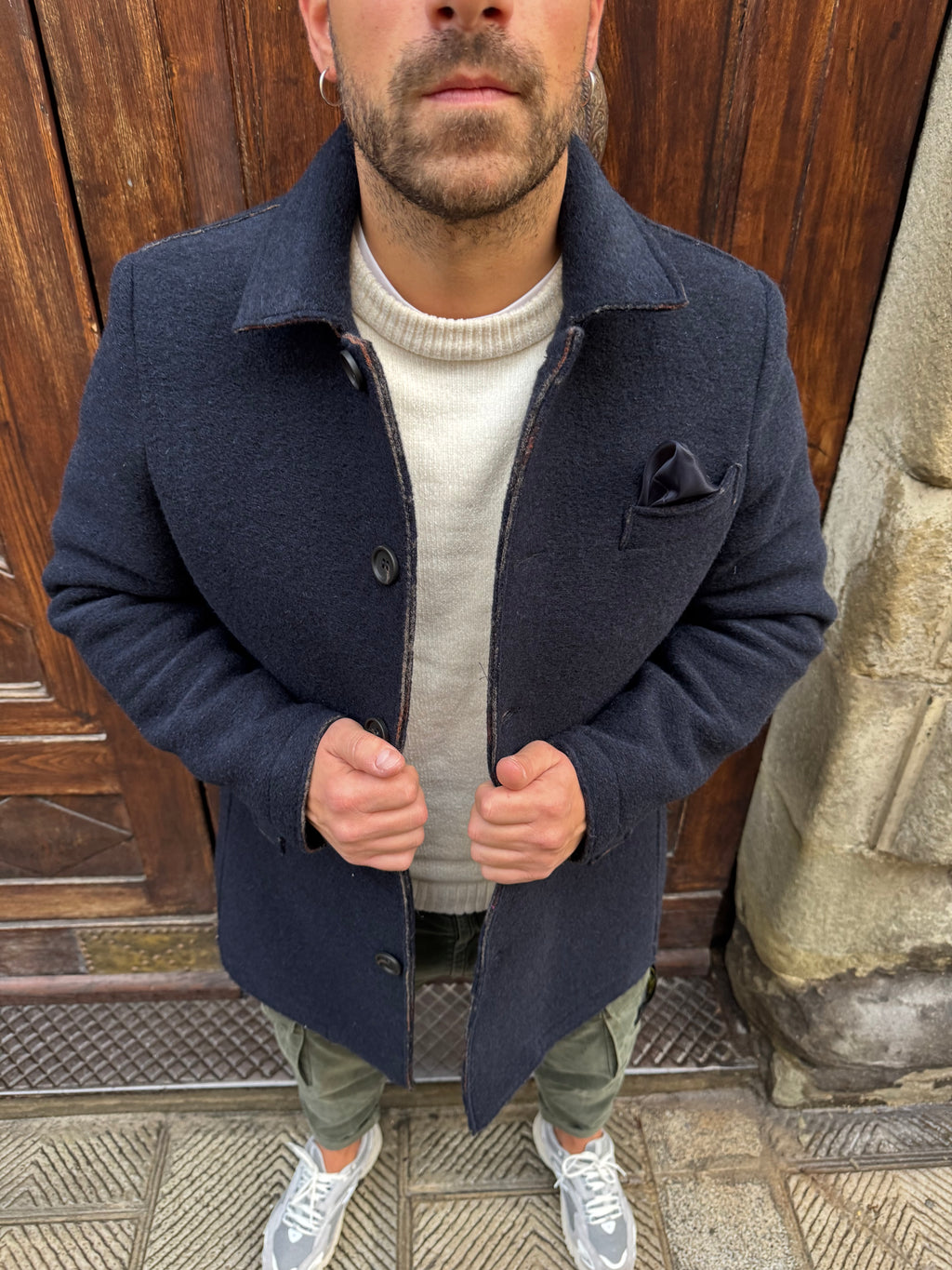 Cappotto James Blu lana cotta