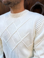 Maglioncino Rombo di Telamira panna