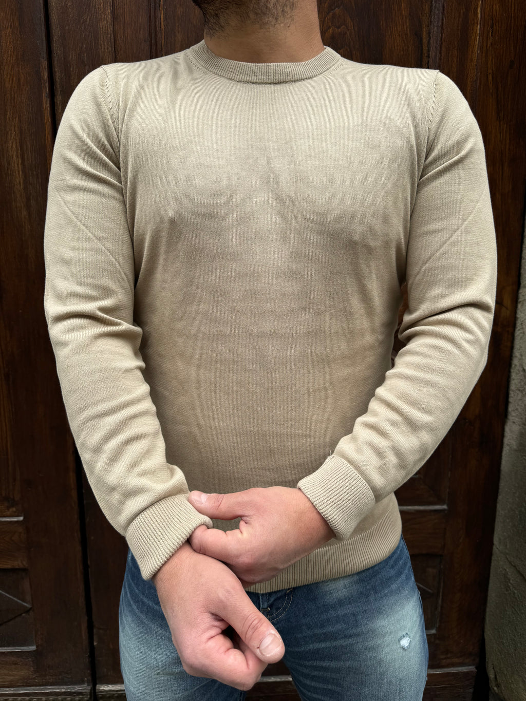 Maglioncino girocollo di Tiffosi beige