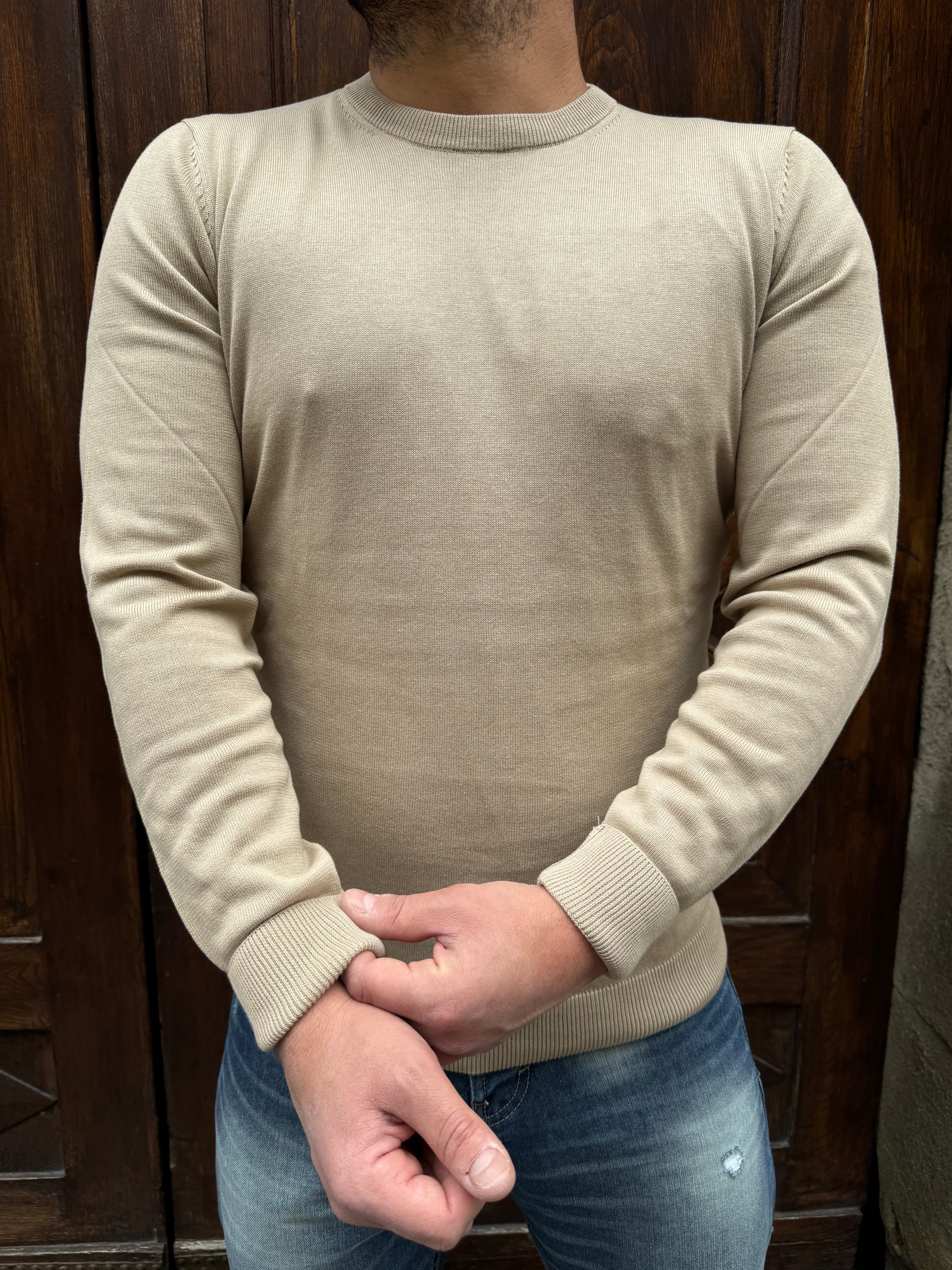 Maglioncino girocollo di Tiffosi beige