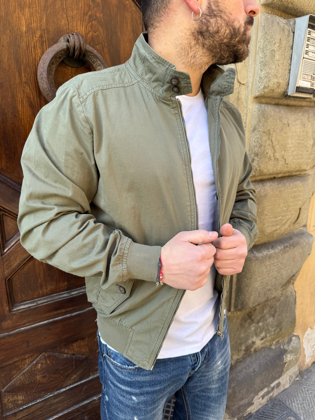 Giacchetto Bomber Willy di Tréz verde militare