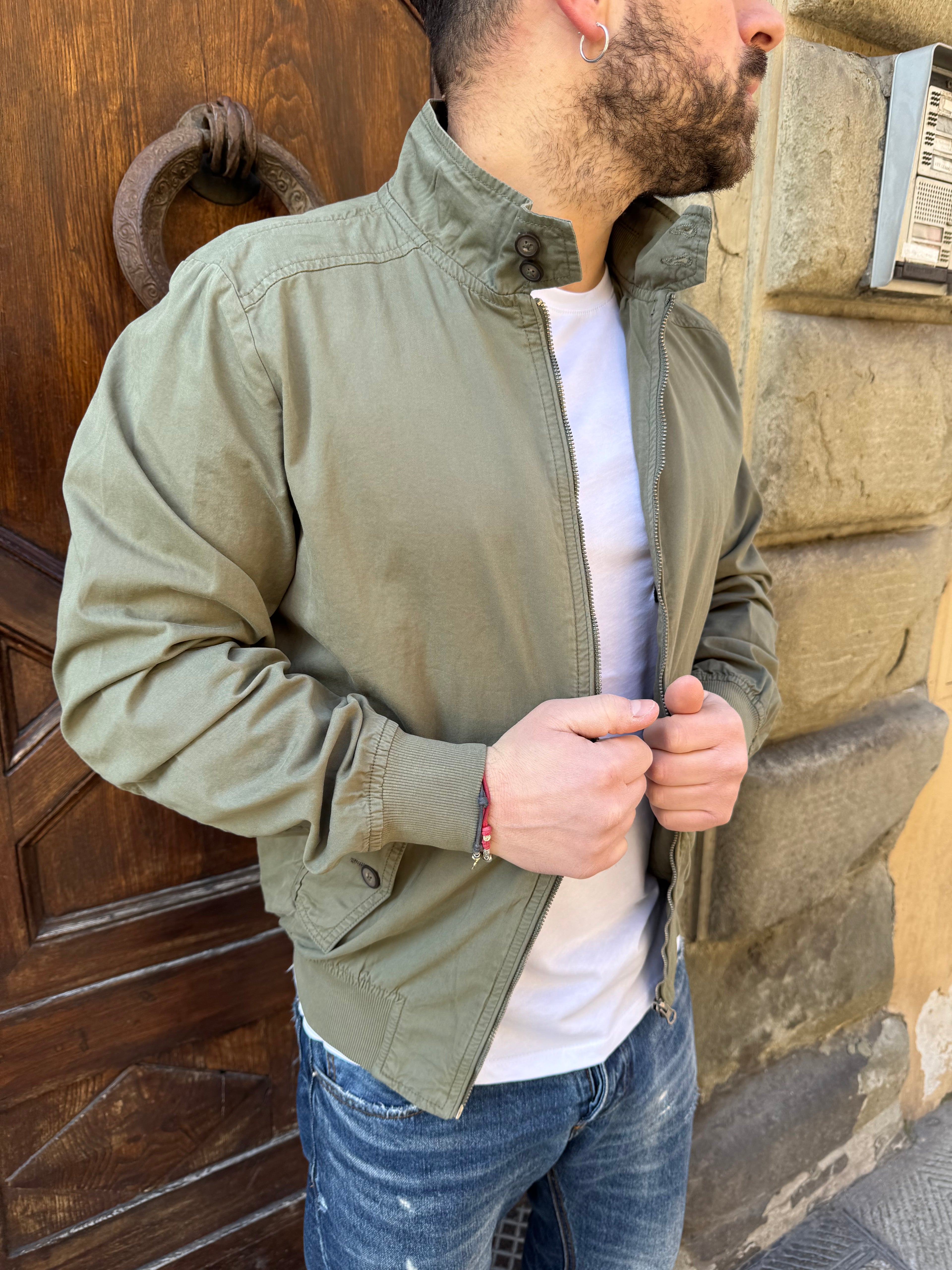 Giacchetto Bomber Willy di Tréz verde militare