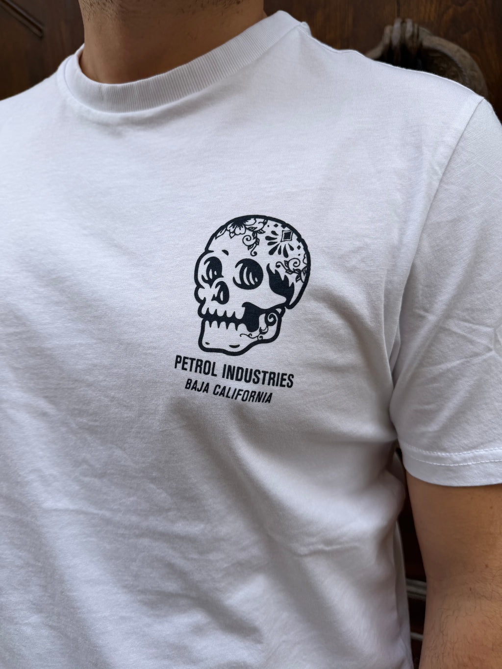 T-Shirt Skull di Petrol bianca