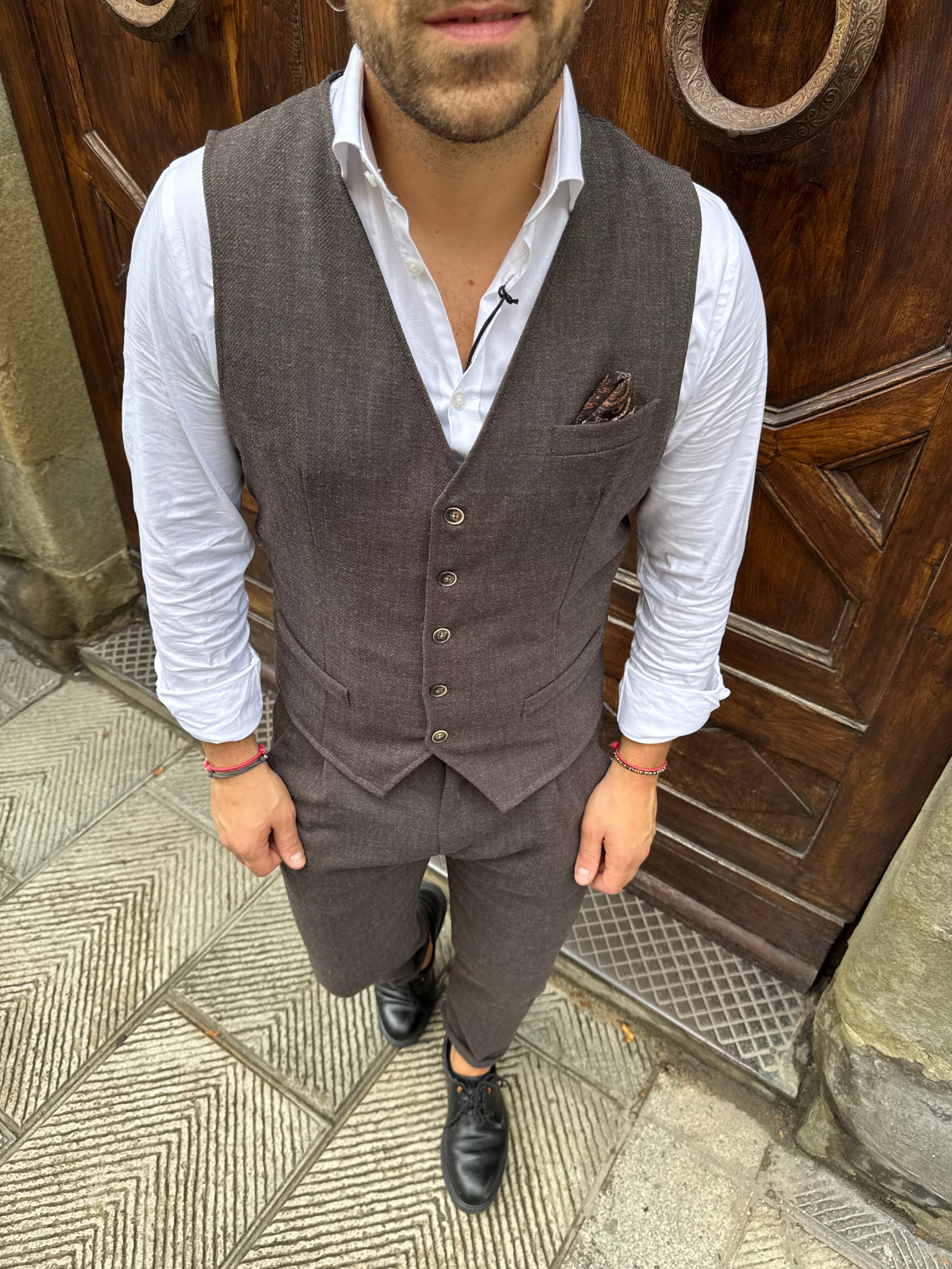 Gilet coordinato London di 3.9 moro