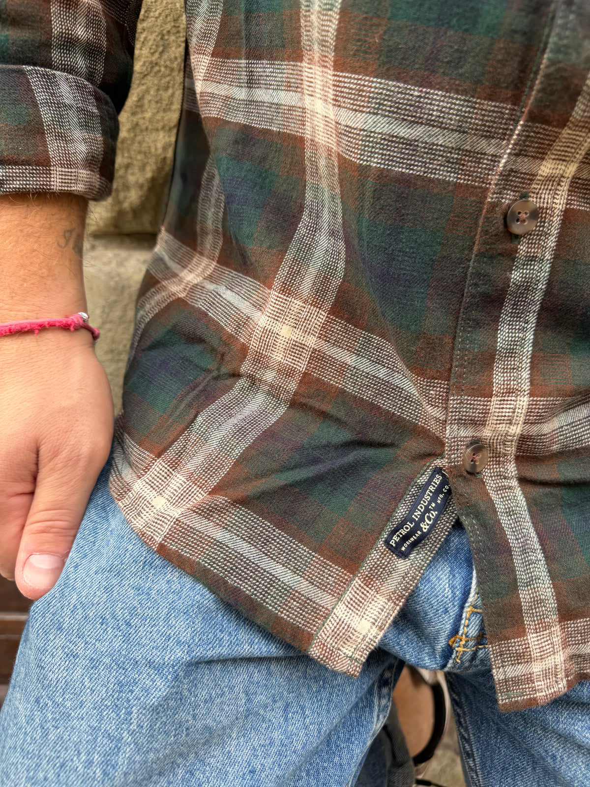 Camicia Quadro boscaiolo di Petrol verde