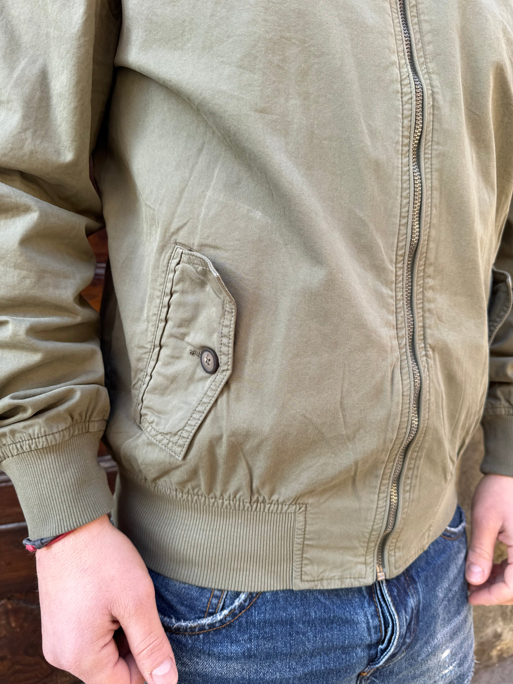 Giacchetto Bomber Willy di Tréz verde militare