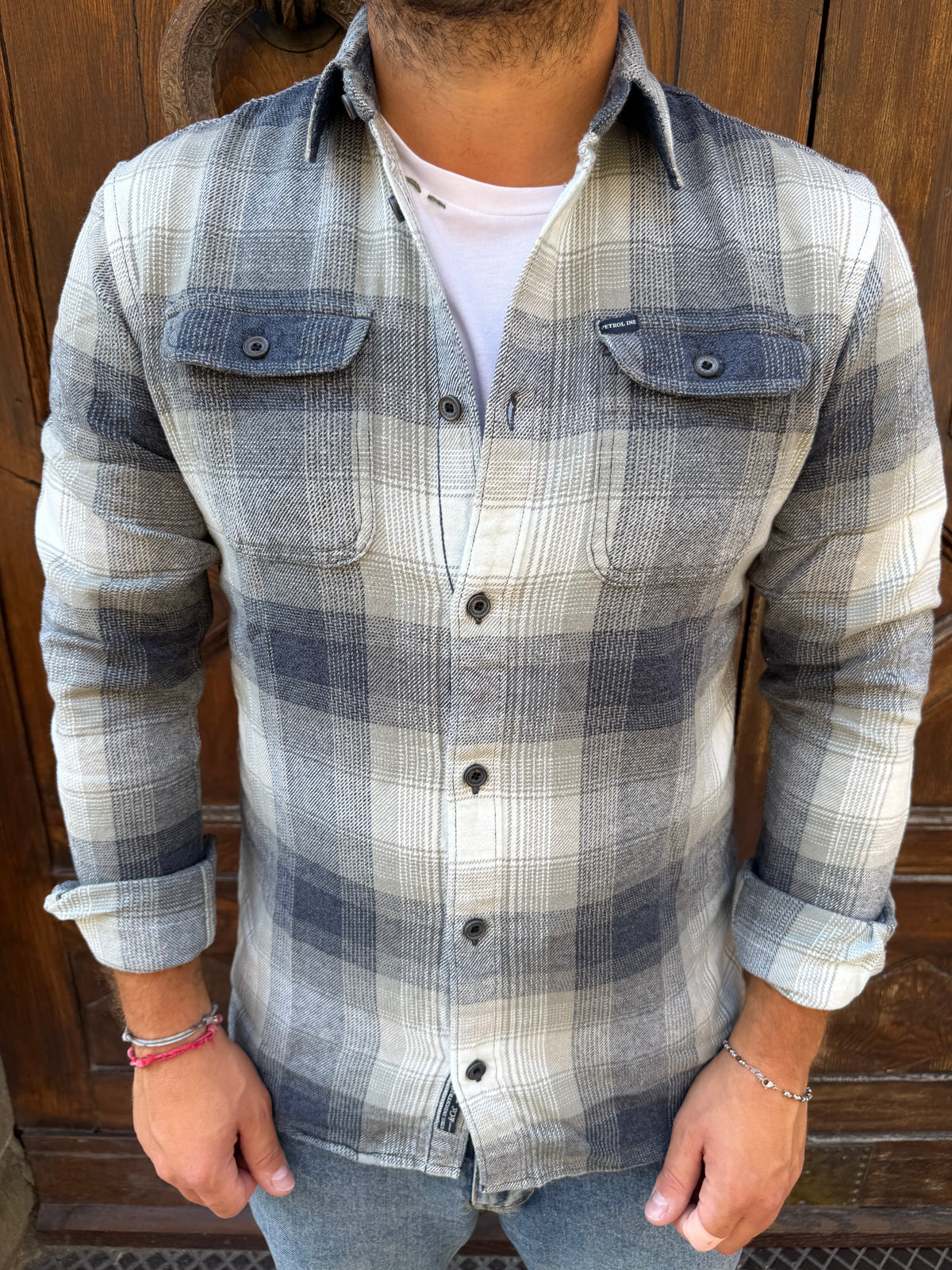 Camicia Quadro 02 di Petrol Ind. blu