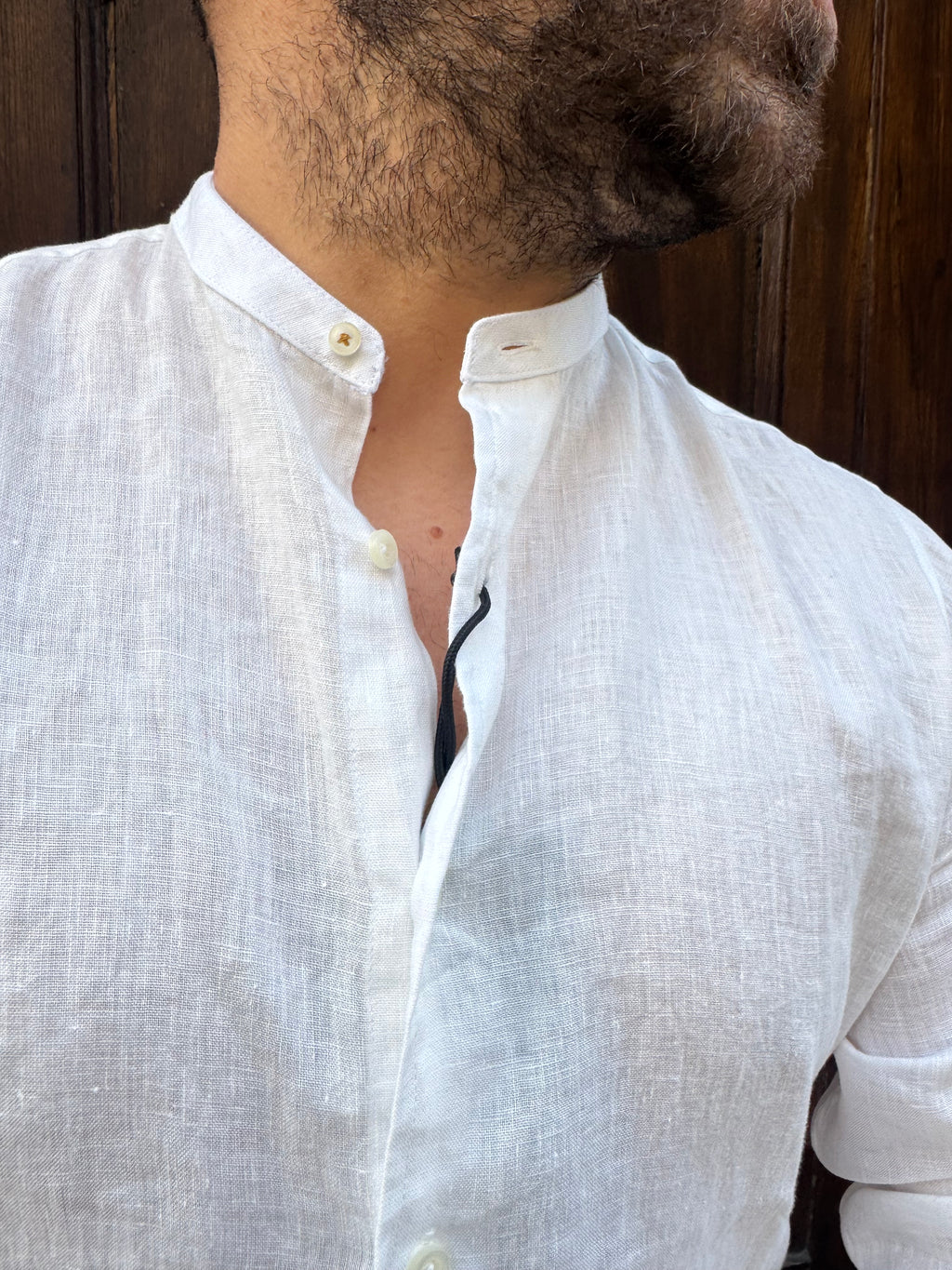 Camicia di Tréz in puro lino bianca
