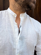 Camicia di Tréz in puro lino bianca