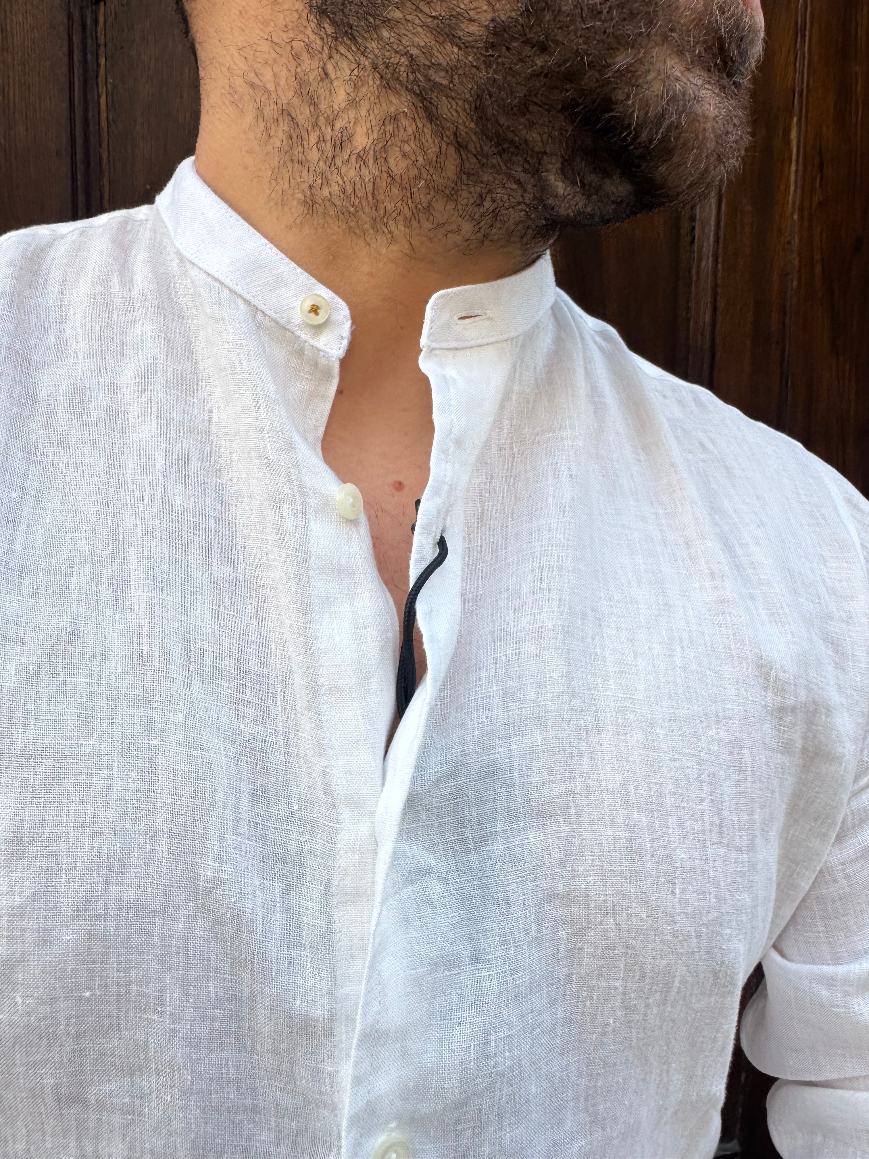 Camicia di Tréz in puro lino bianca