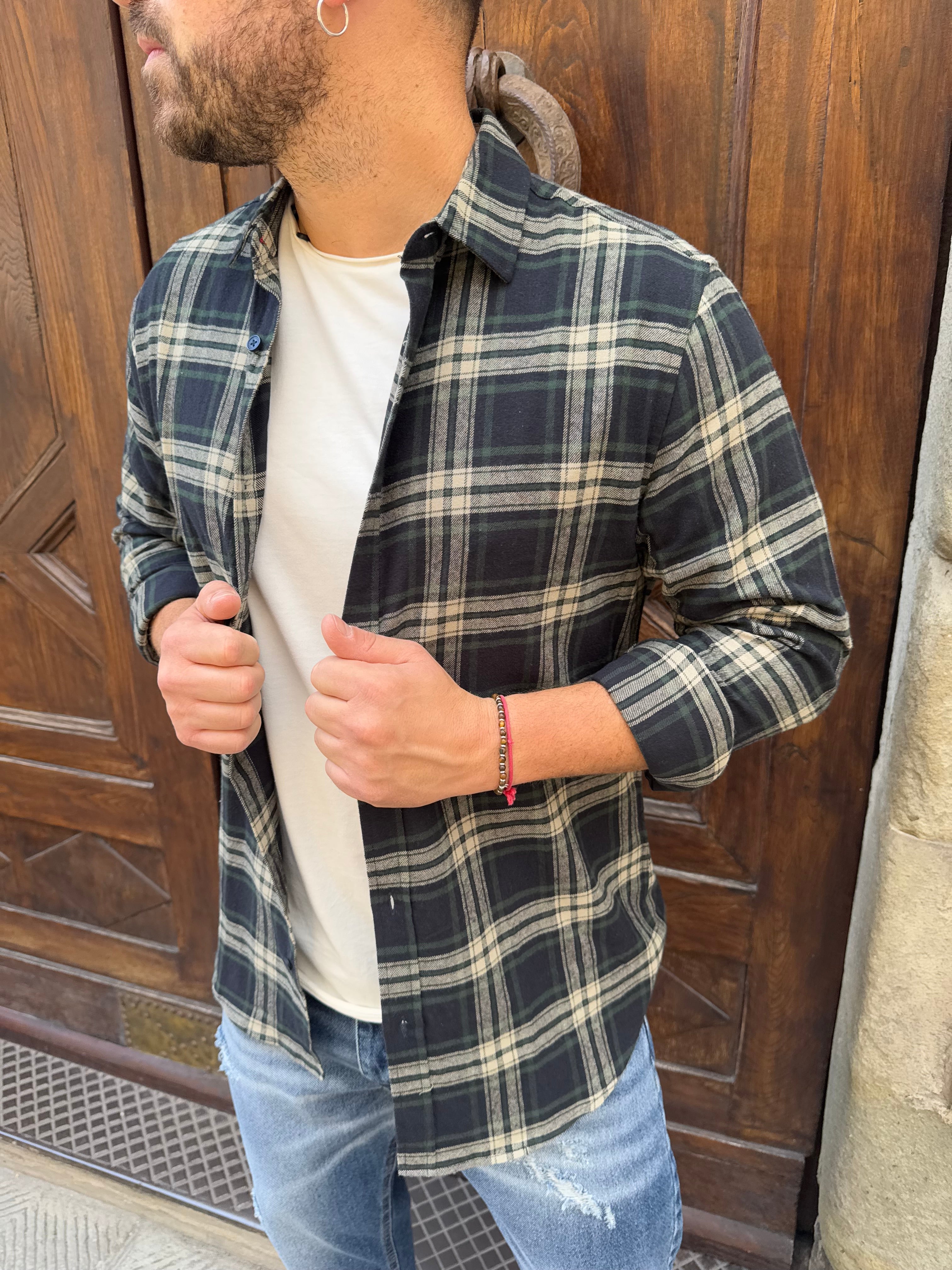 Camicia Boscaiolo a quadri verde di Telamira