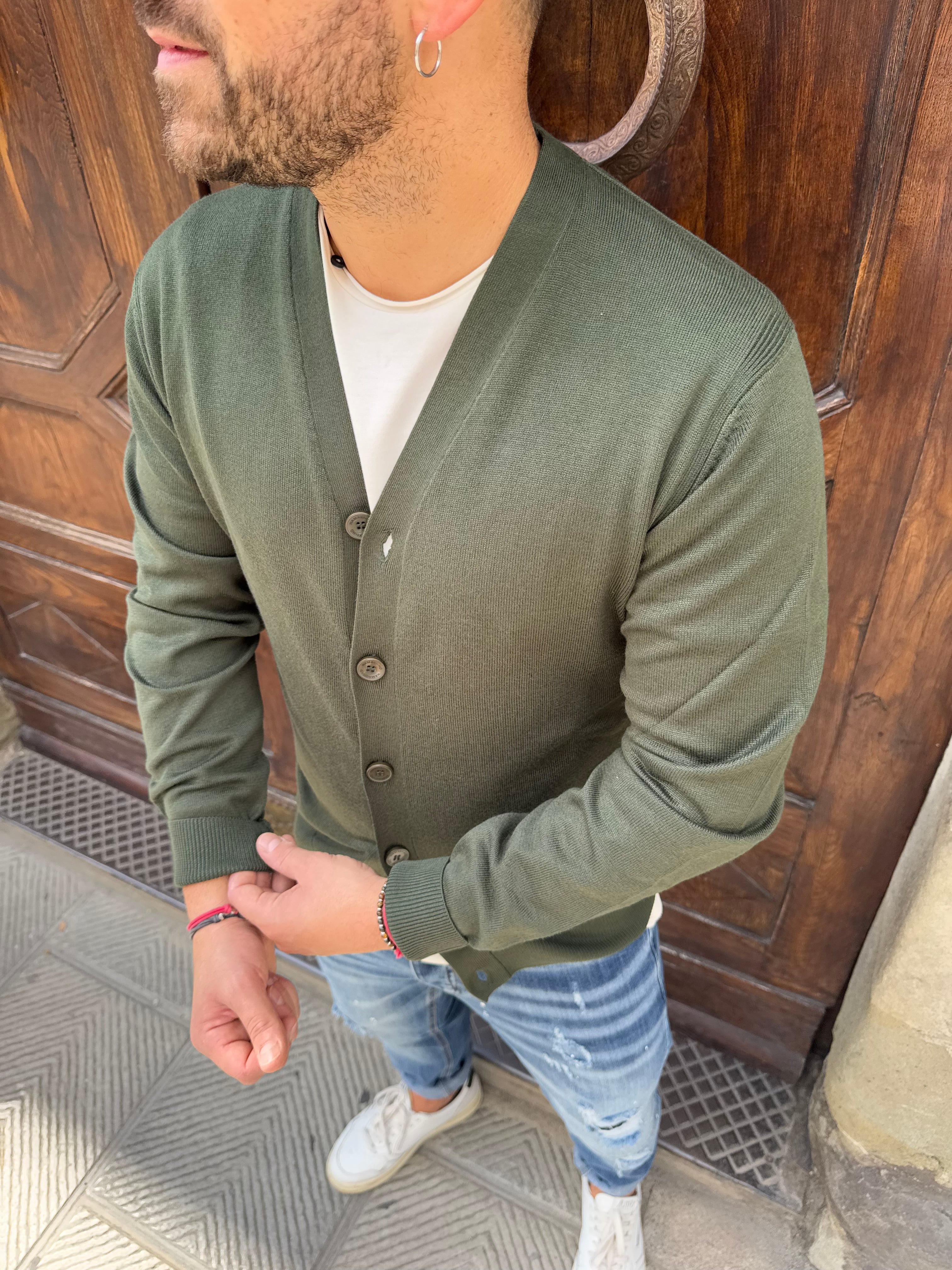 Cardigan Roger di Hamaki-Ho verde