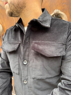 Giacca/camicia OVER di Hamaki-Ho in velluto nera