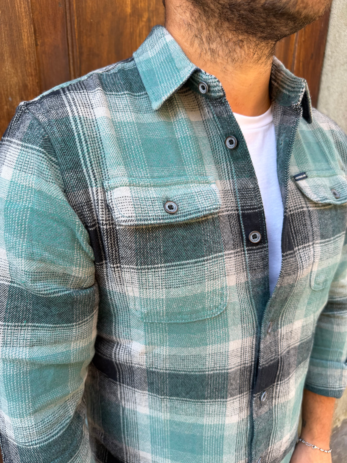 Camicia Quadro 02 di Petrol Ind. verde