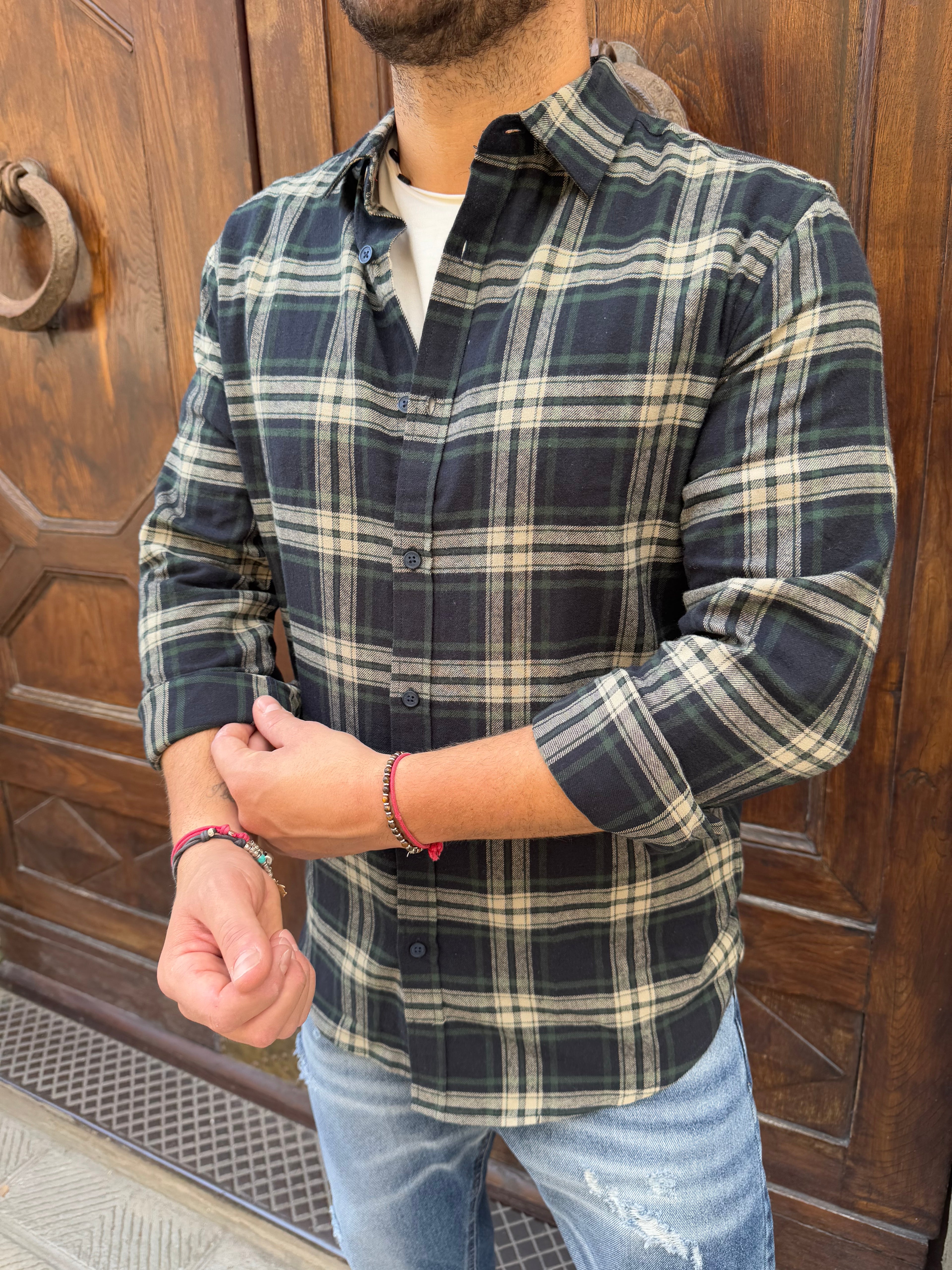 Camicia Boscaiolo a quadri verde di Telamira