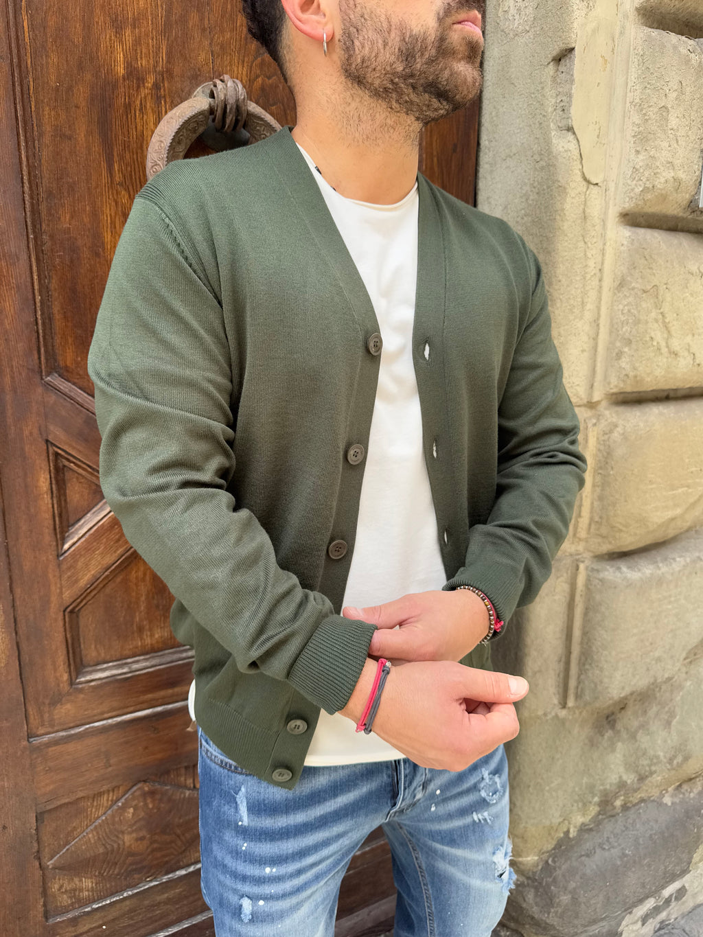 Cardigan Roger di Hamaki-Ho verde