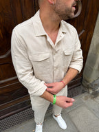 Camicia coordinato Hamaki-Ho in lino sabbia